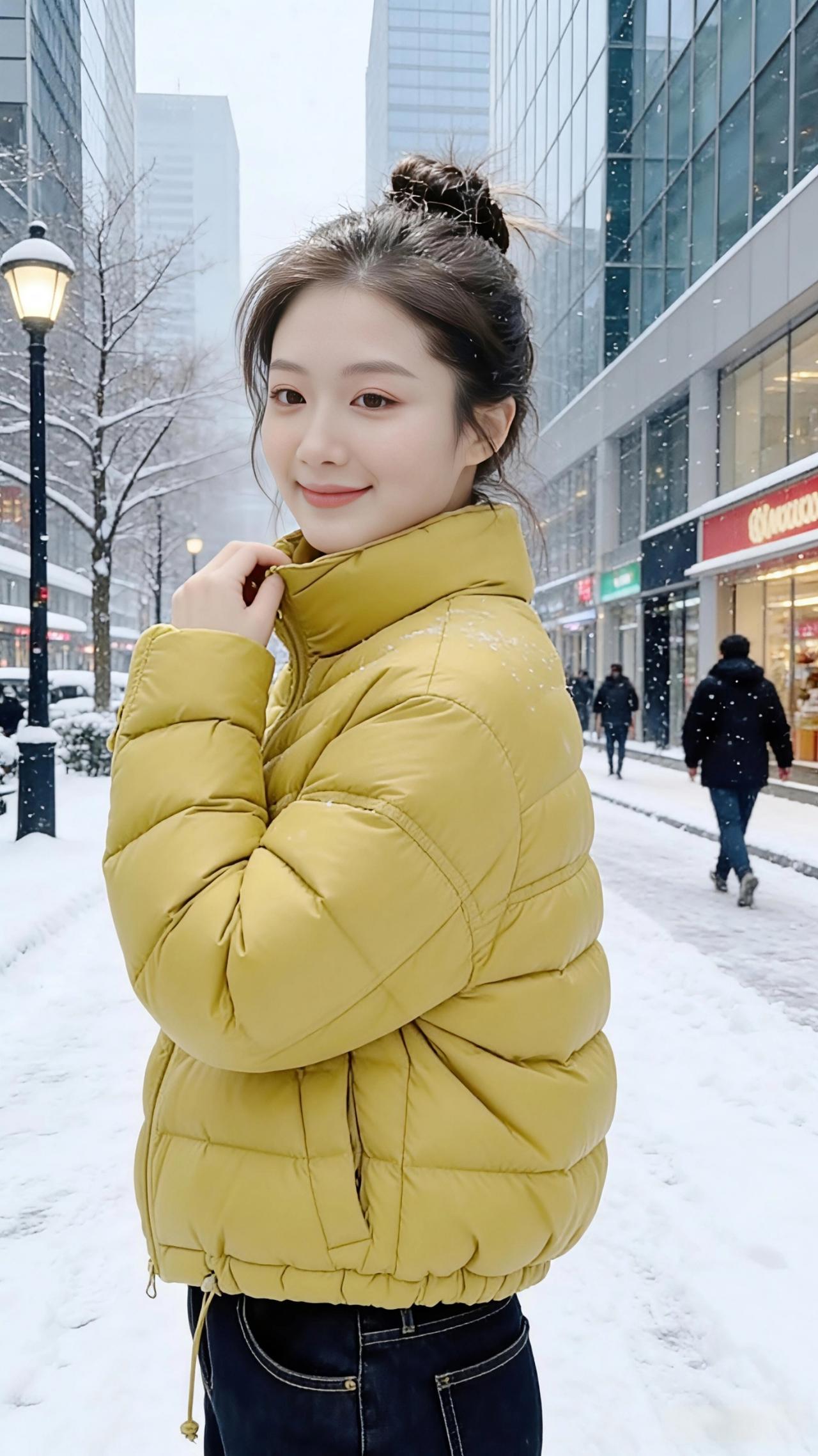 冬阳
 
雪粒正簌簌地落满摩天楼的玻璃幕墙，她仰起脸，让冰凉的雪片轻吻过眼睑。那