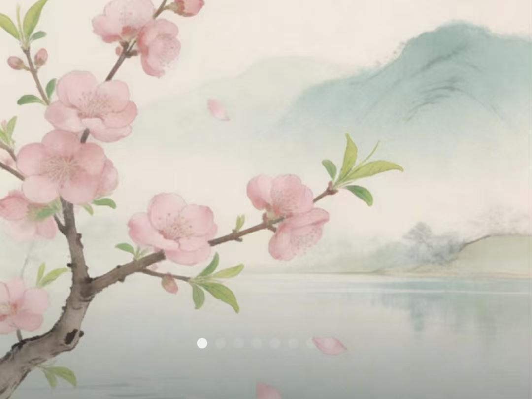 隨笔
我赠春天一首诗，
洒些粉黛染枝叶。
娇娆妩媚胭脂腮，
翩眇绽开含笑靥。