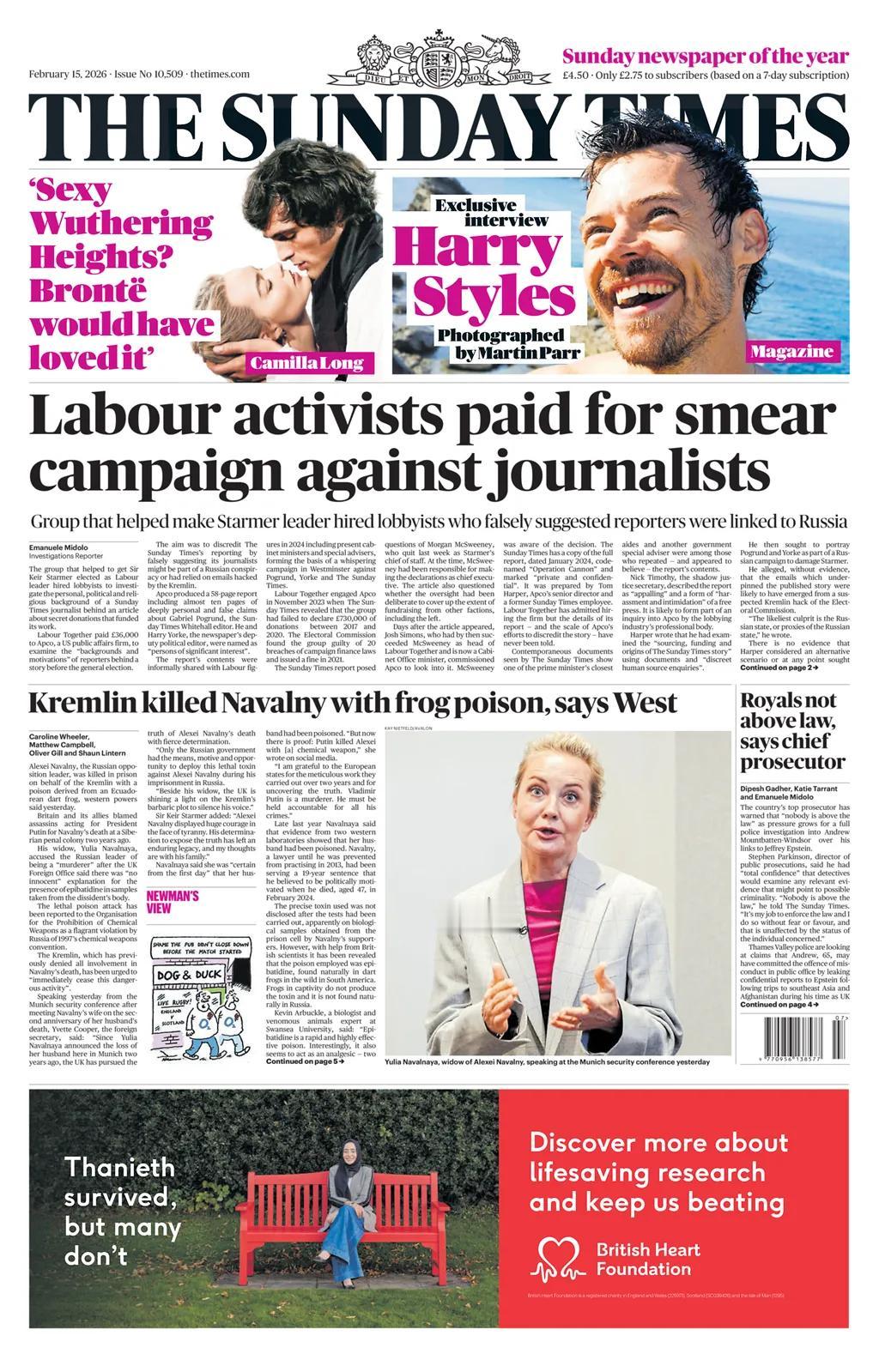 英国国内政治恶斗，俄罗斯成为政治“牺牲品”。
《星期日泰晤士报》首先声称一个英国