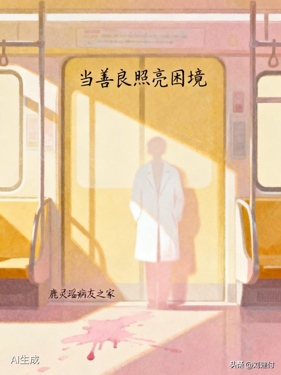 女孩地铁吐血擦净：当善良照亮困境 女孩地铁吐血擦净：善良照亮困境
3月23日，在