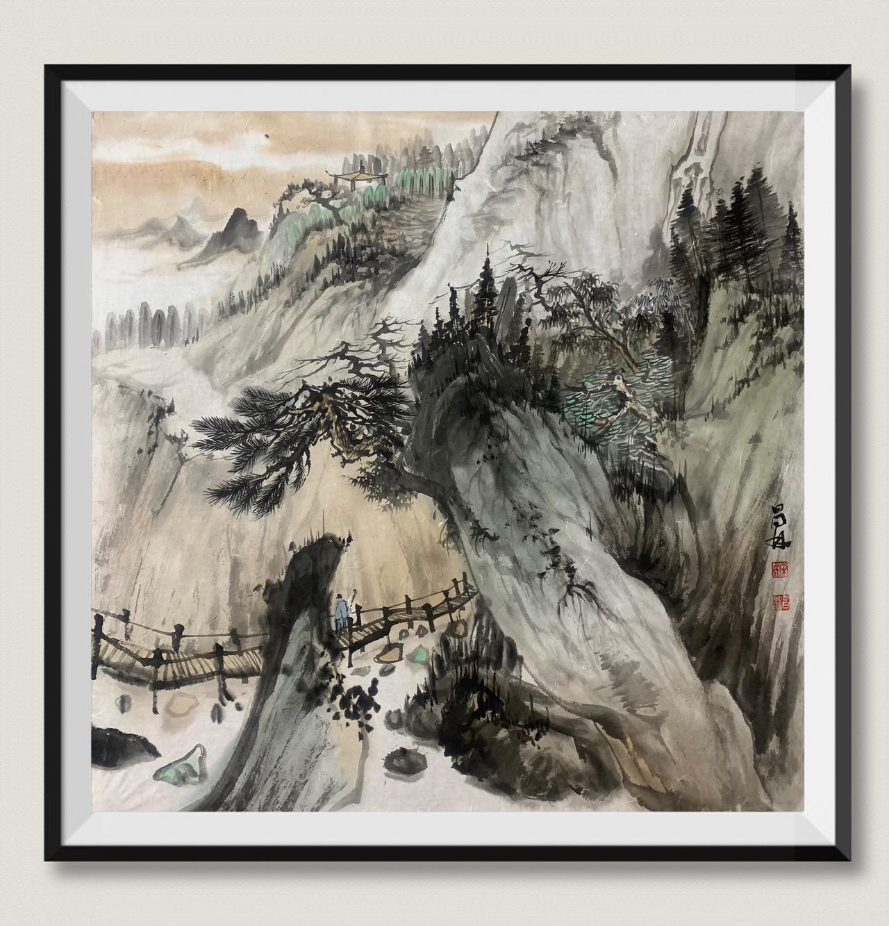 宋昌林国画山水欣赏中国画山水 水墨写意 感受国画的意境之美 国画欣赏
