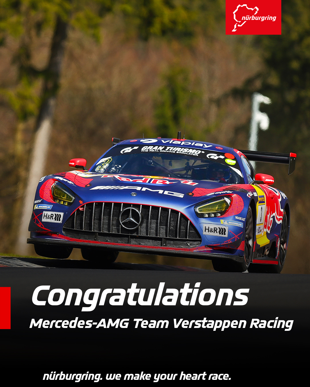 维斯塔潘、洪卡德拉、古农驾驶梅赛德斯-AMG GT3（3号车），斩获2026赛季