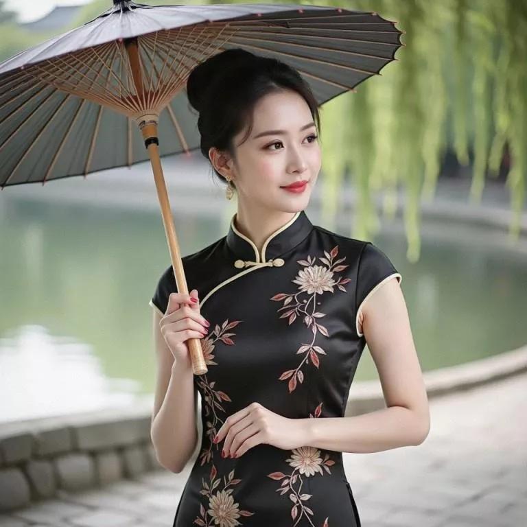 古风新韵，花伞下的优雅