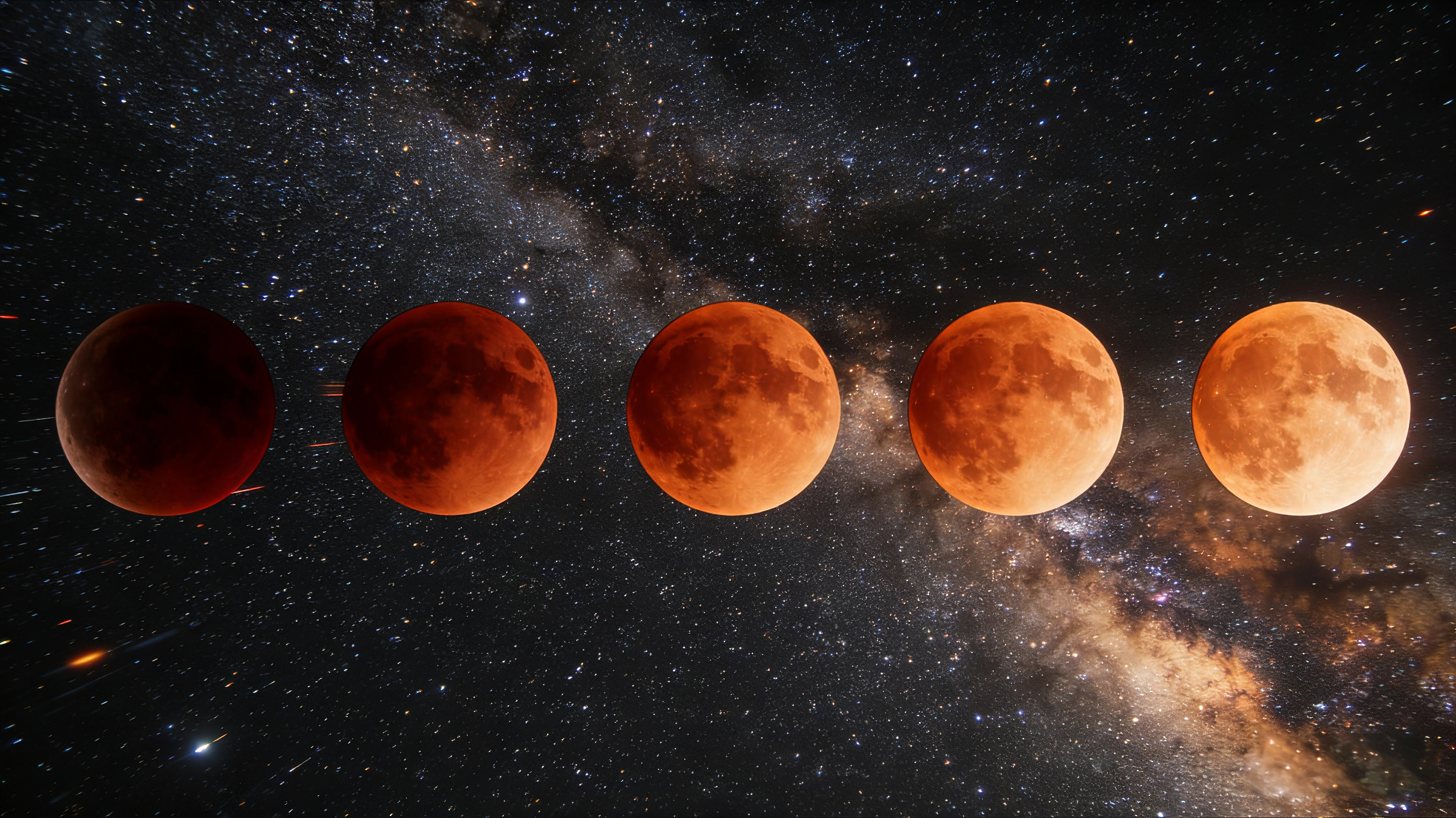 我们这边阴天大晚上的啥都看不到刚刚让豆包生成了一张月全食的照片大家凑合看吧话说你