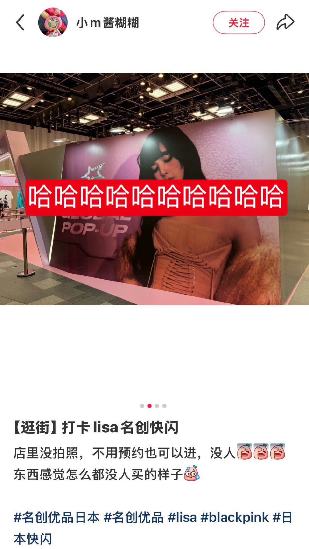 “Lisa和名创优品联名的东西感觉怎么都没人买的样子” ​​​