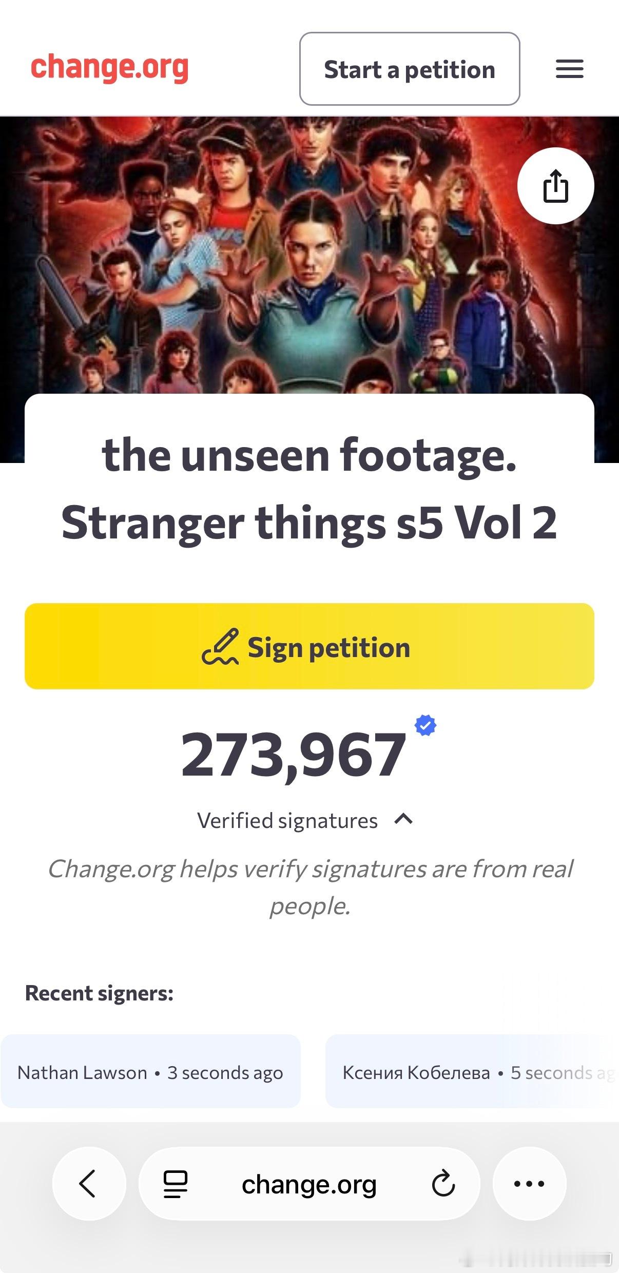 《怪奇物语》的粉丝集体联名向Netflix请愿，希望把第五季第二部分被删减的两个