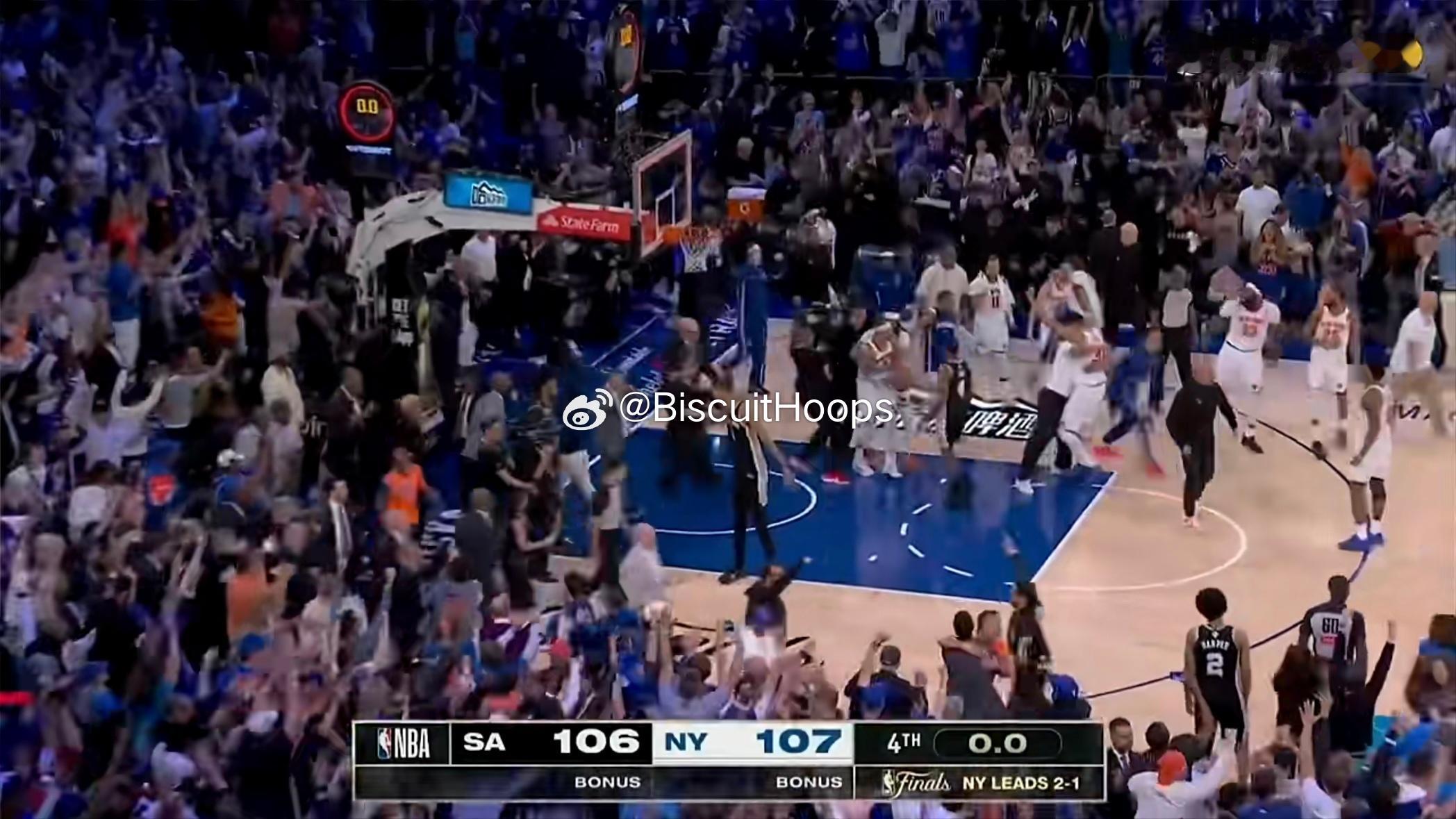 载入史册的一场比赛！！！尼克斯绝杀马刺 尼克斯总决赛历史最大翻盘NBA