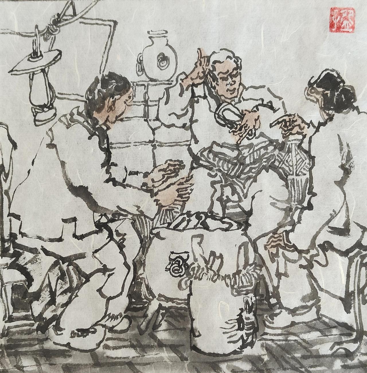 1/4平尺碗版连环画《暴风骤雨》之十九