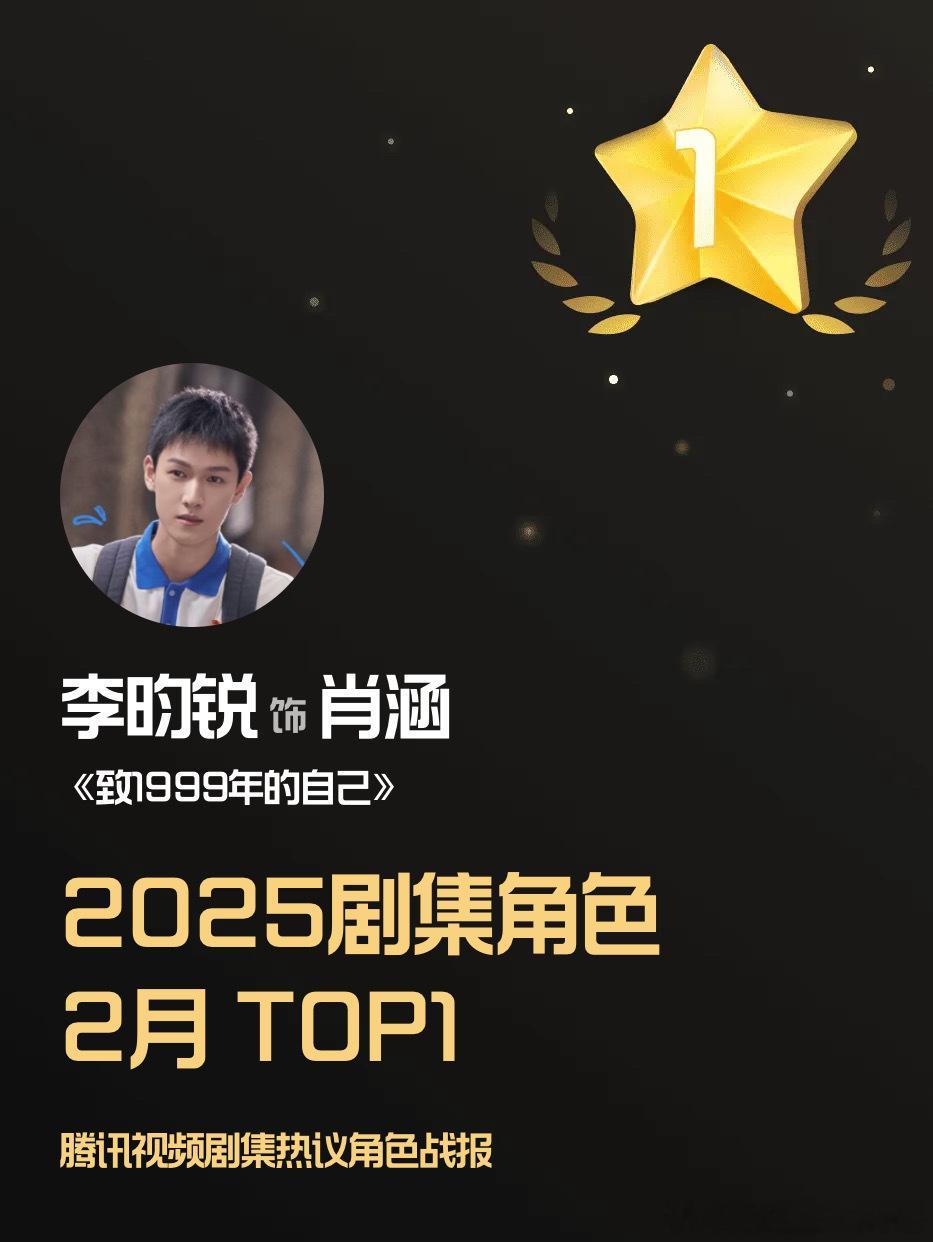 恭喜李昀锐成为腾讯视频2025年唯一拿下两个角色月榜top1的演员 ​​​