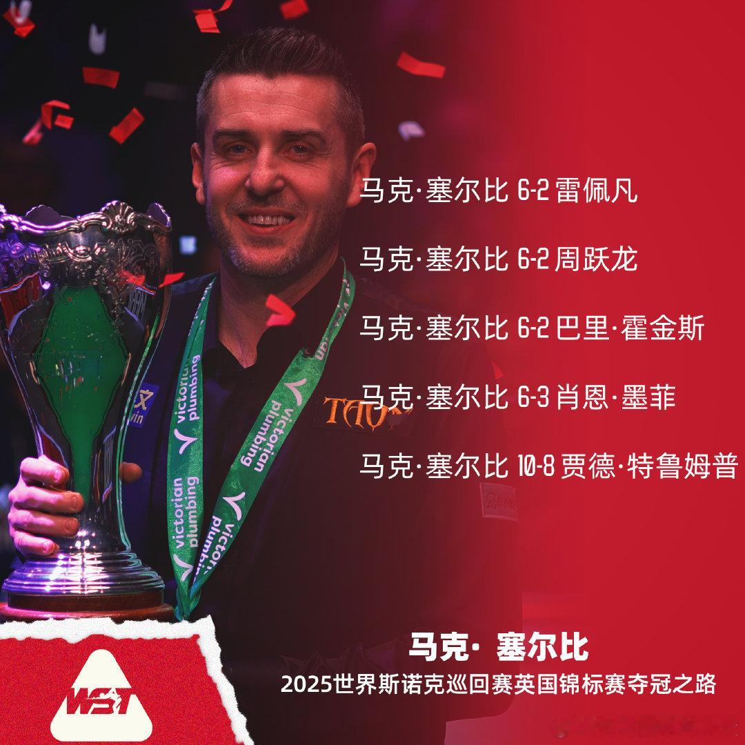 一月双冠，这个冠军含金量如何塞尔比英锦赛夺冠 斯诺克 2025斯诺克英锦赛  c