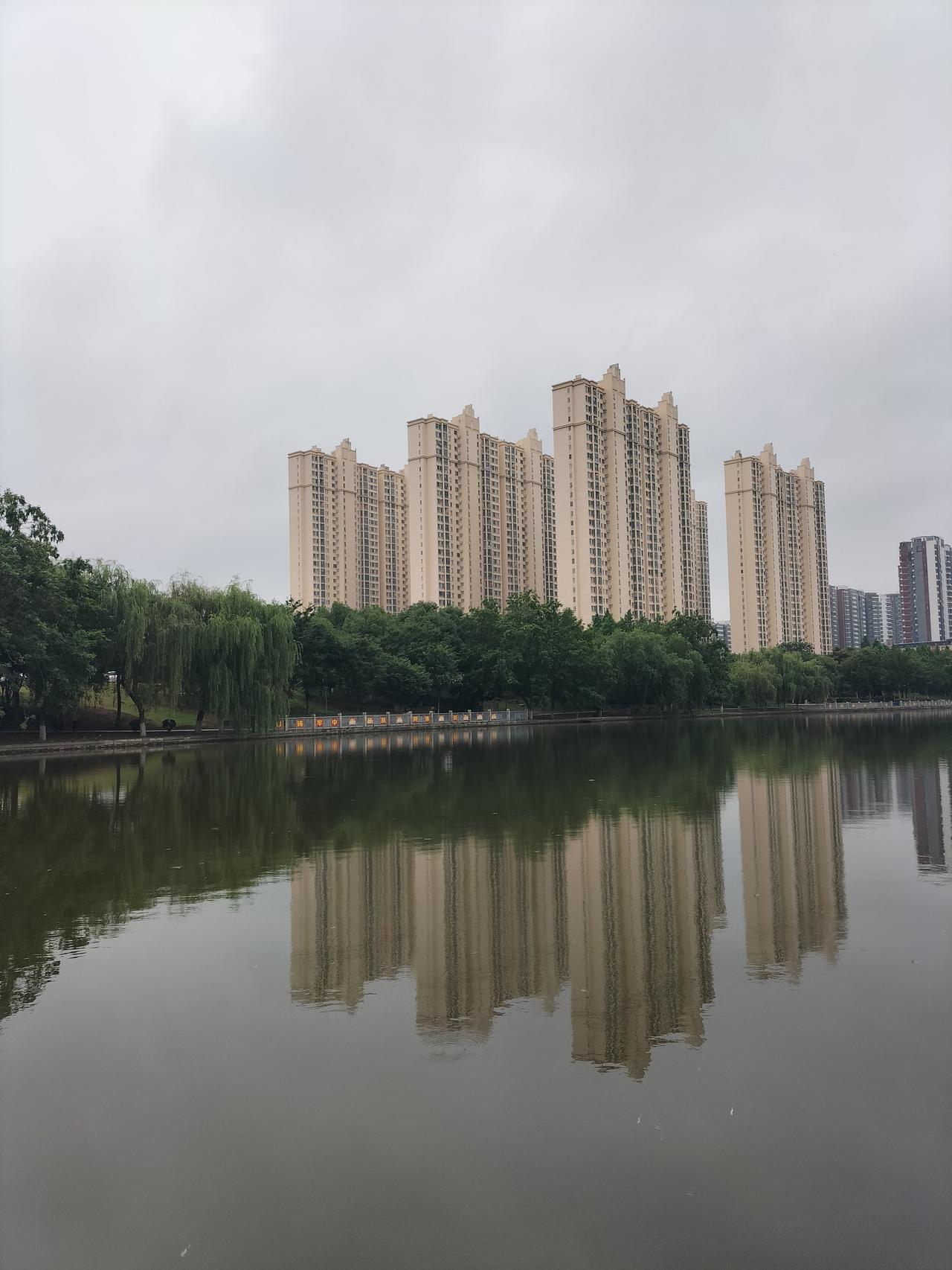 晒图笔记大赛 城市绿洲，高楼林立，静谧湖畔，绿意盎然。