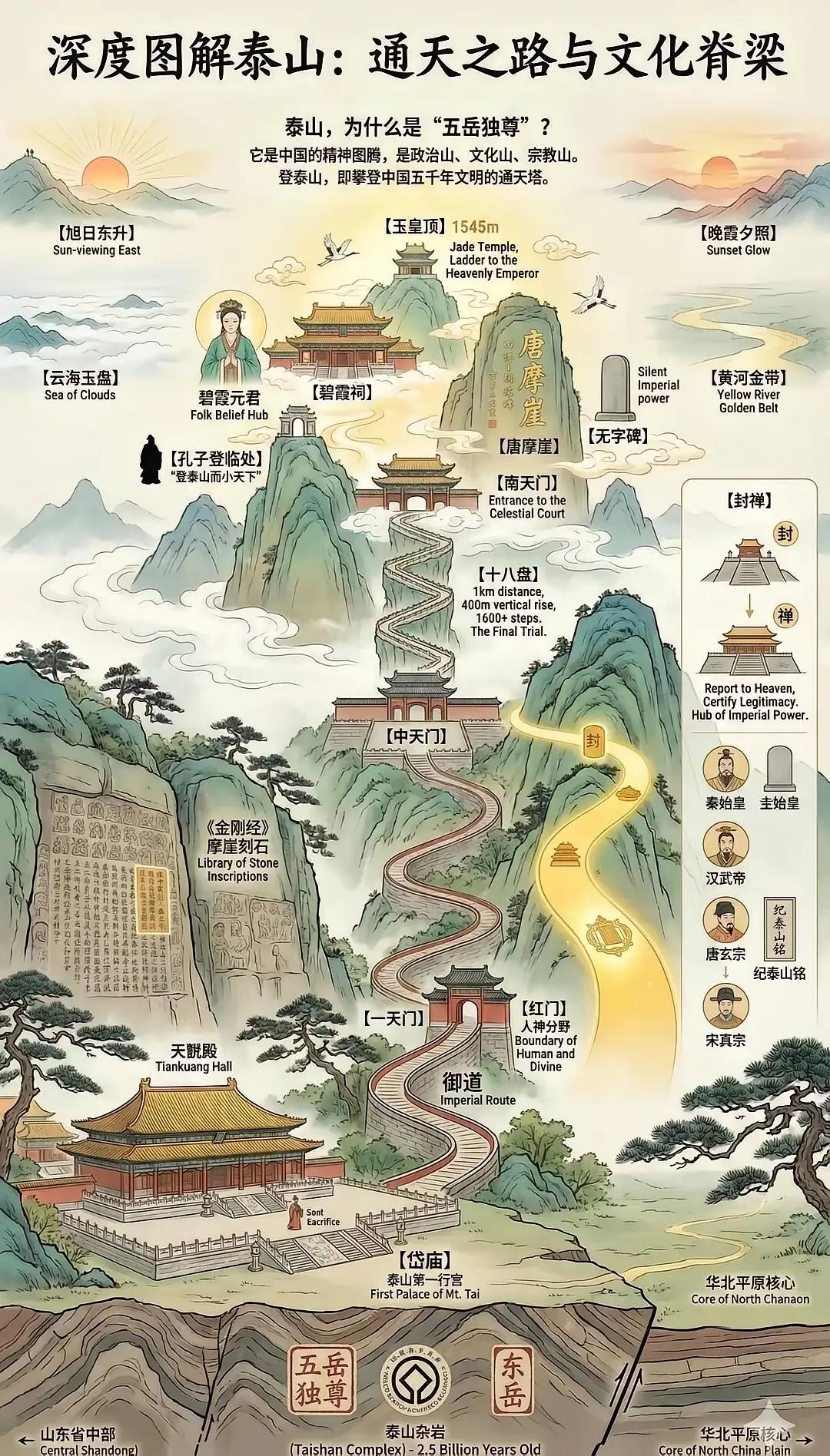 五岳独尊泰山中华文化 民族脊梁 文化图腾