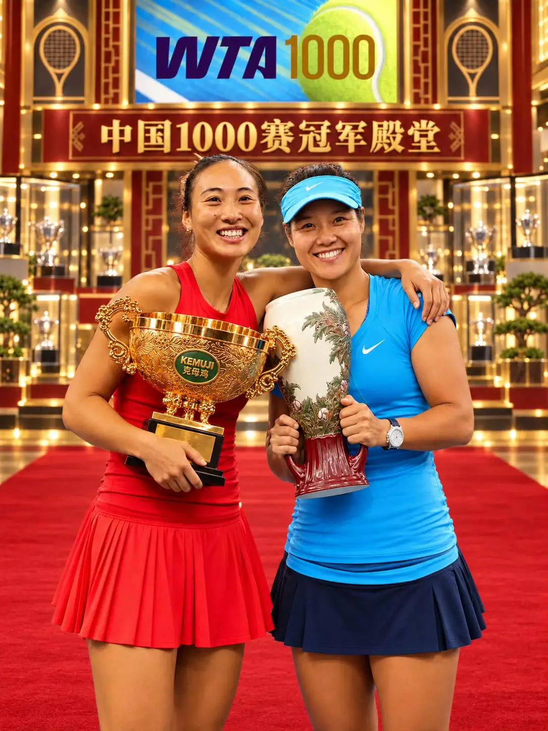 谁能想到，时隔12年，中国网球再次有人站上中网WTA1000最高领奖台！郑钦文拿