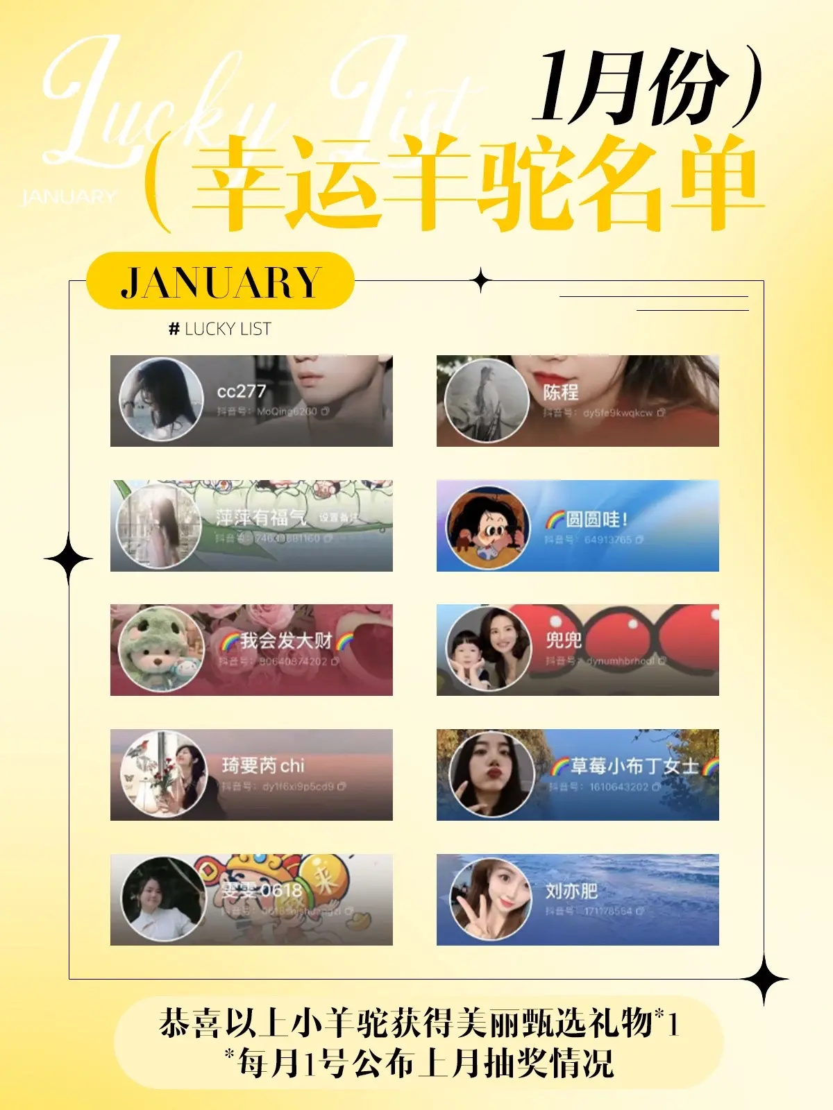 羊驼狠狠爱～一月幸运小宝们在哪里～