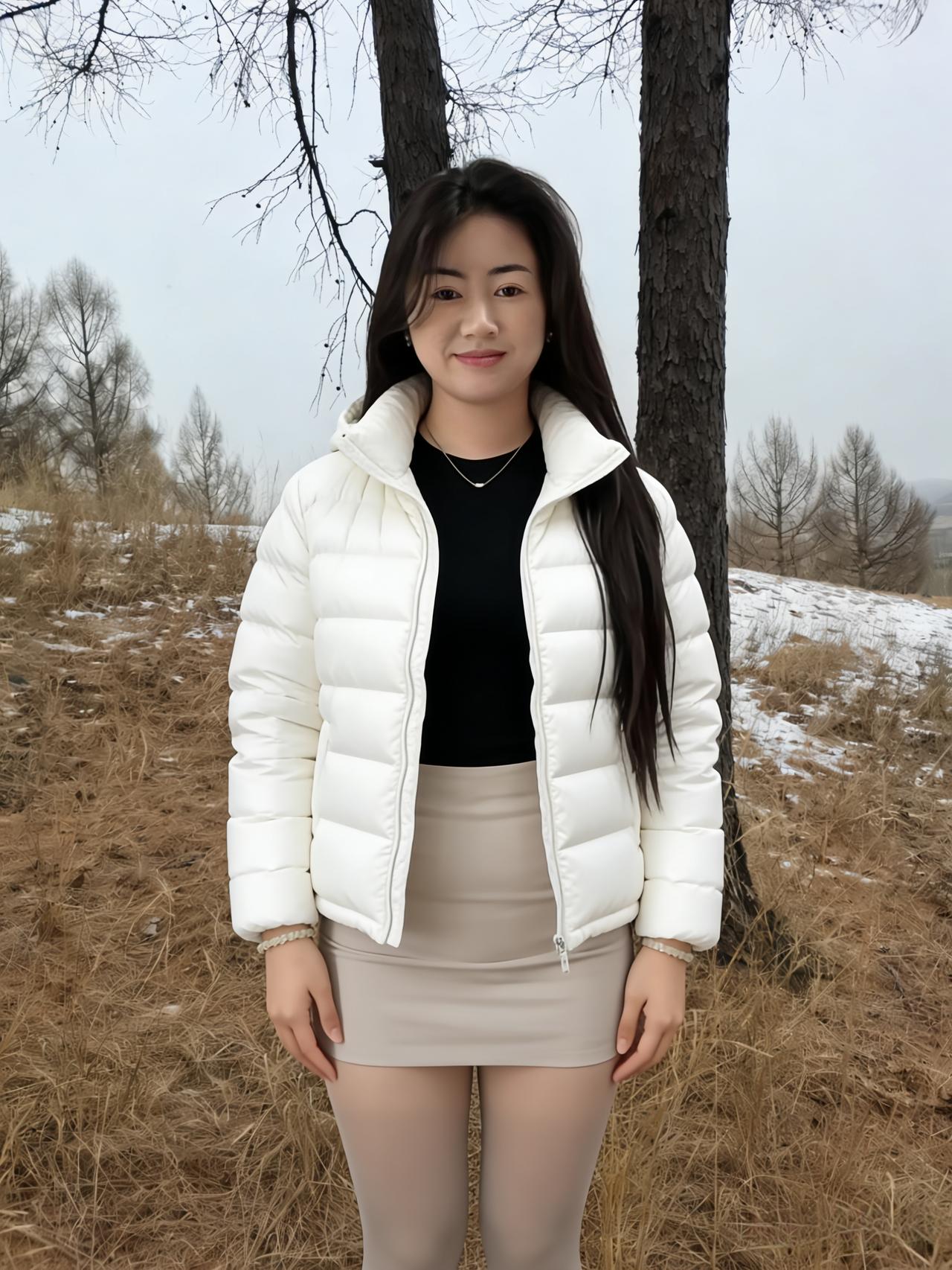 落叶铺金毯，穿林步晚凉。
衣轻欺雪色，影瘦怯风狂。
发乱沾霜白，眸清带日光。
相