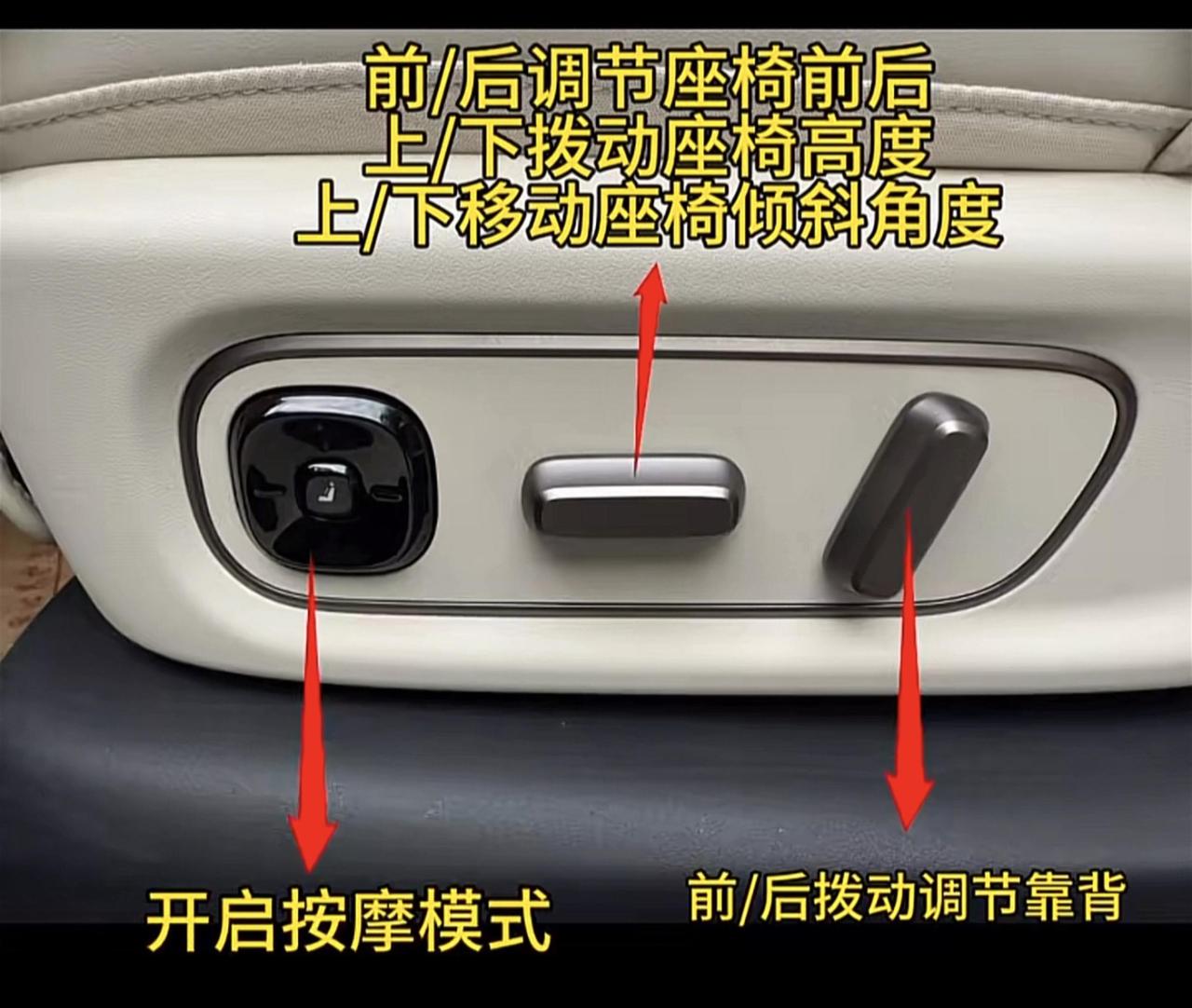 其实理想i6的座椅调节功能，除了在车机里面可以进行调节之外，在座椅的下方也能进行