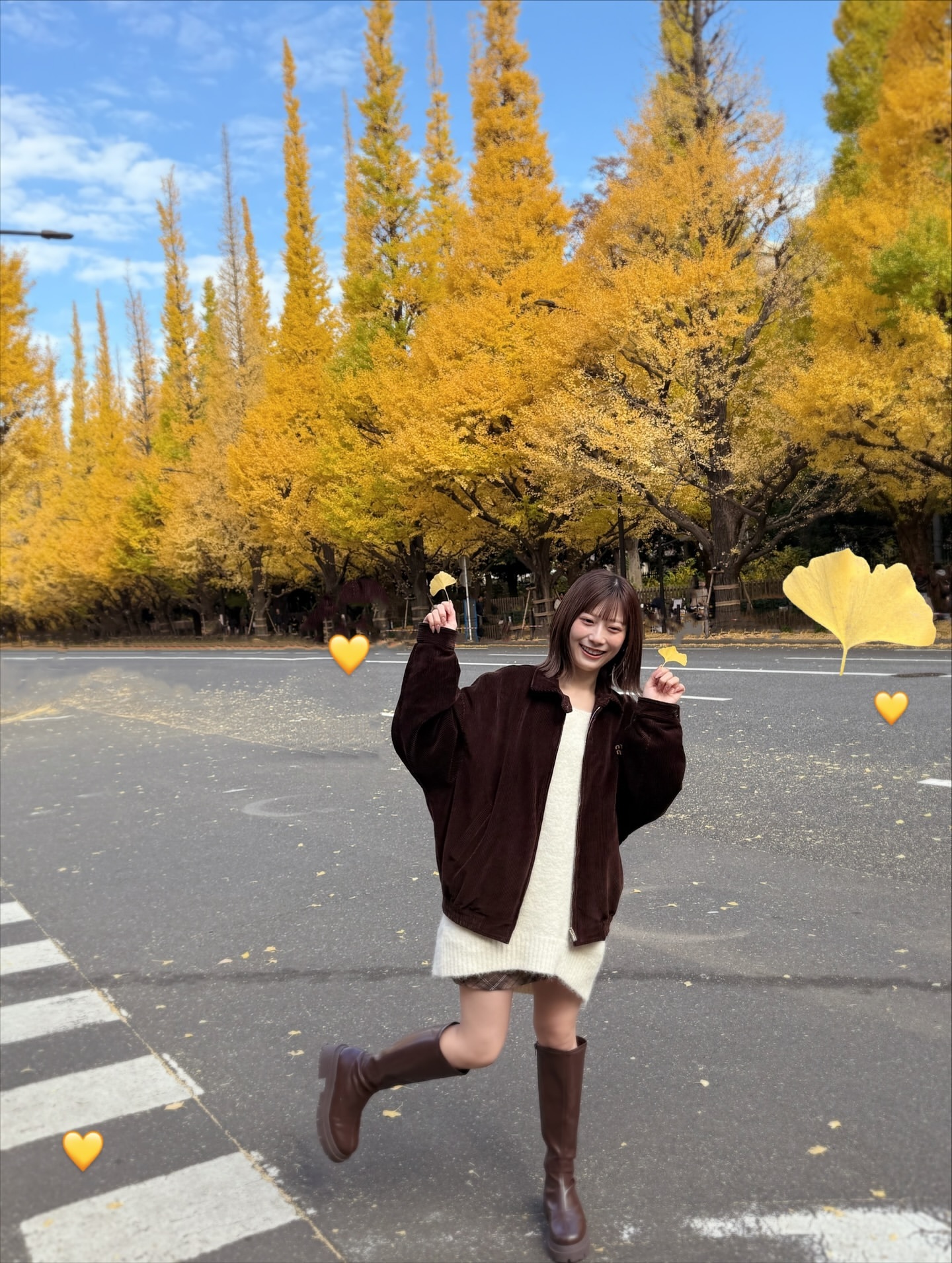 🍓「いちょう並木行けた💛🤎」