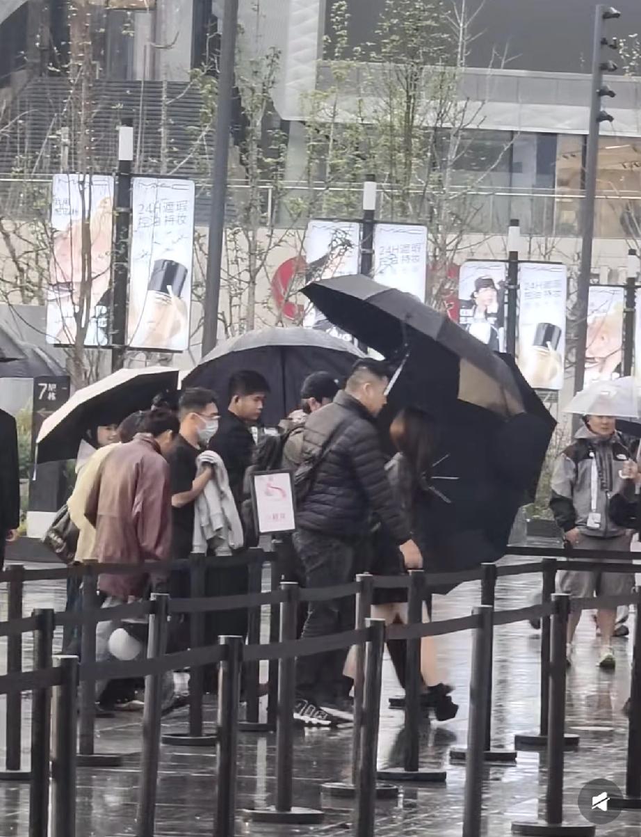 单依纯好另类，下雨天穿酒店的一次性拖鞋上班，还记得穿了双袜子，不用人打伞了，感觉