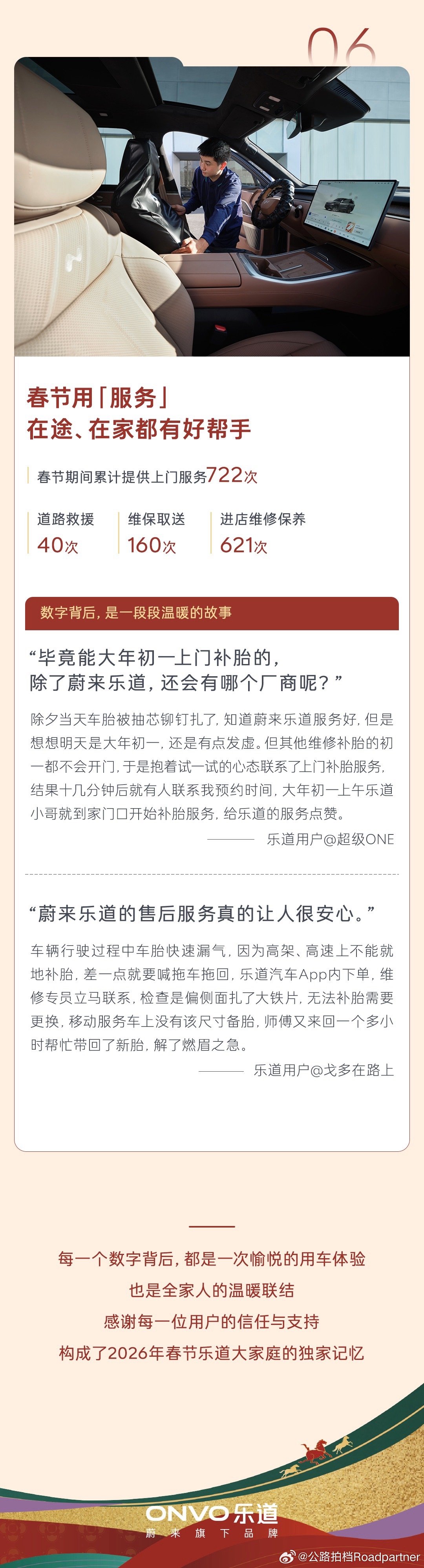 乐道春节期间，加电报告来啦，假期累计行驶1.32亿公里，换电251970次，重点