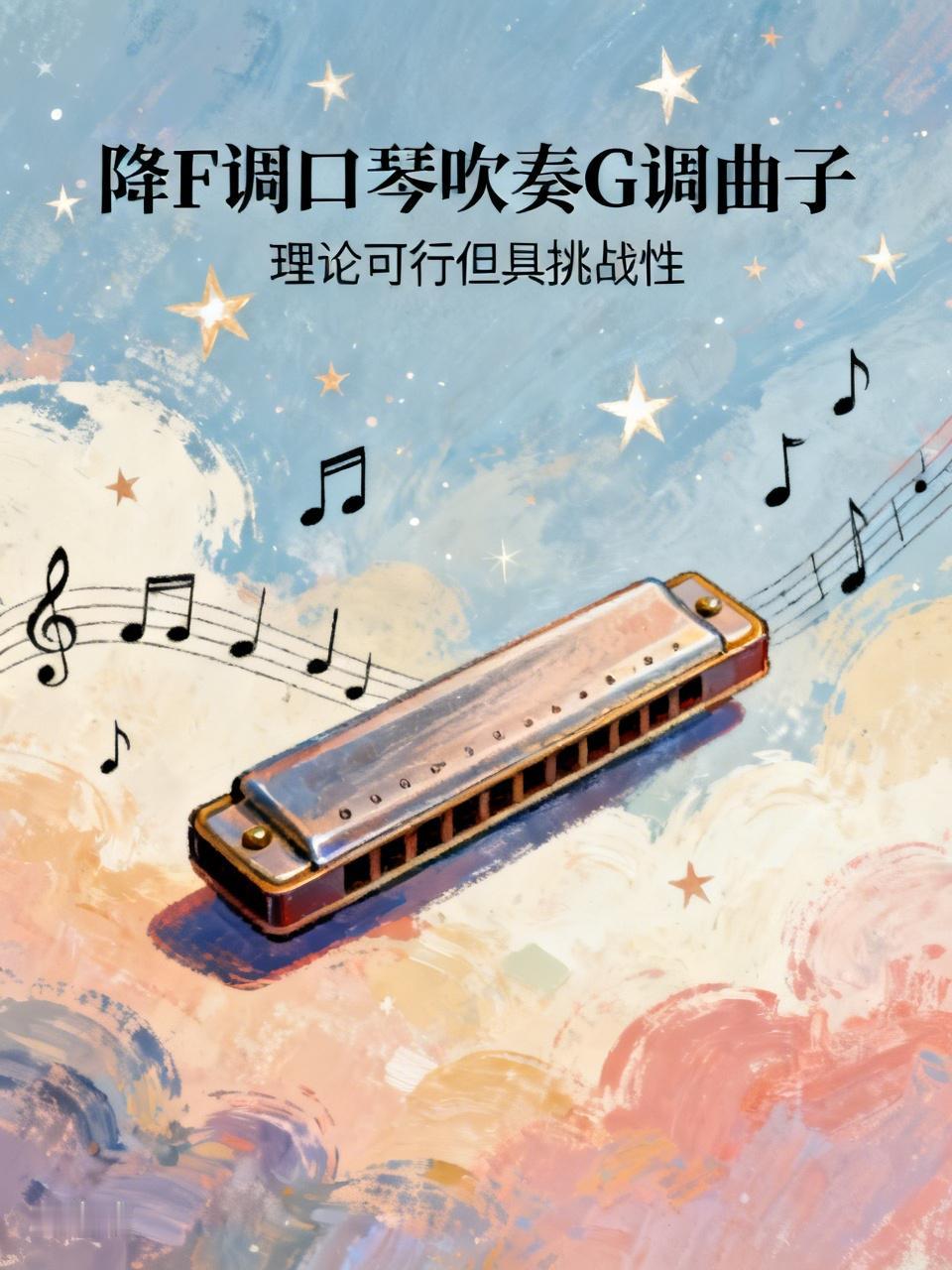 用降F调口琴吹奏G调曲子，理论上是可行的，但会比较有挑战性。
口琴的调性就像不同