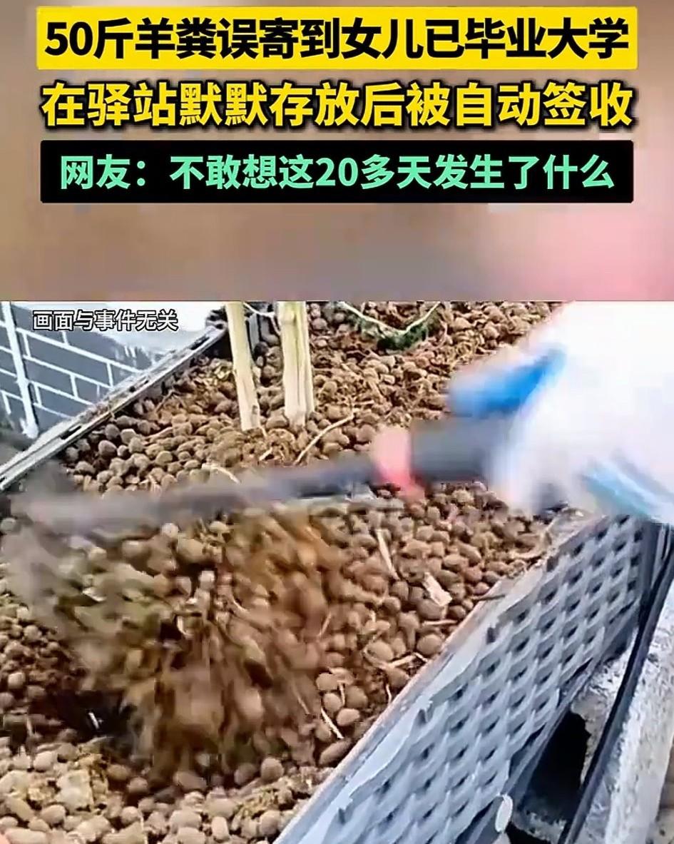 哭笑不得。山东一女子在网上分享，她的母亲为给自家地施肥，便在网上下单了50斤羊粪