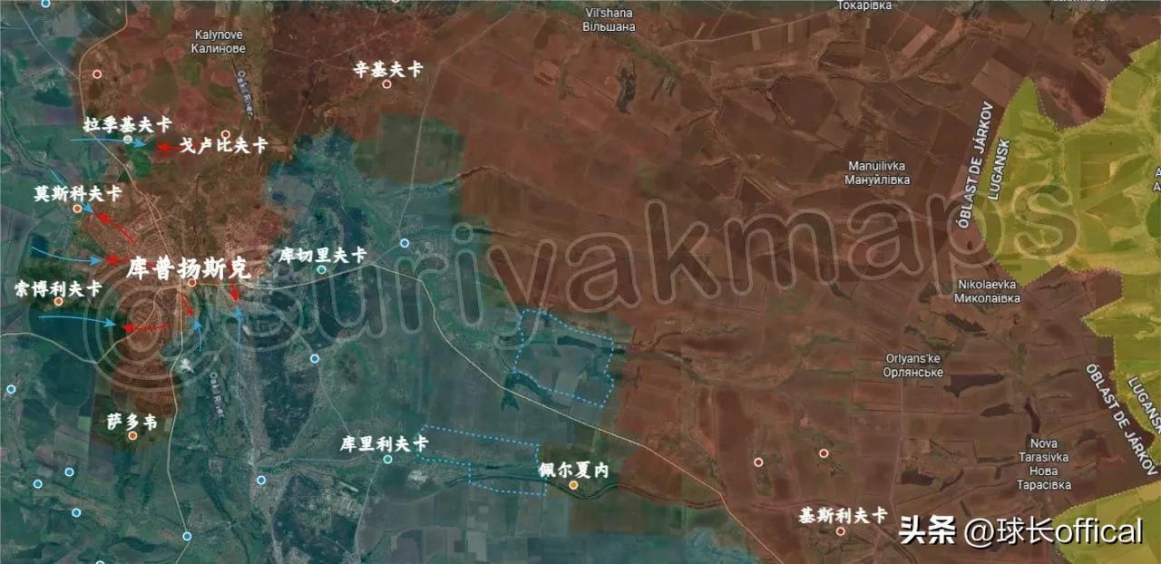 库城确实打得很激烈，乌军都抛了五辆载具了（最近两天可视频确认的，仔细一看老苏地图