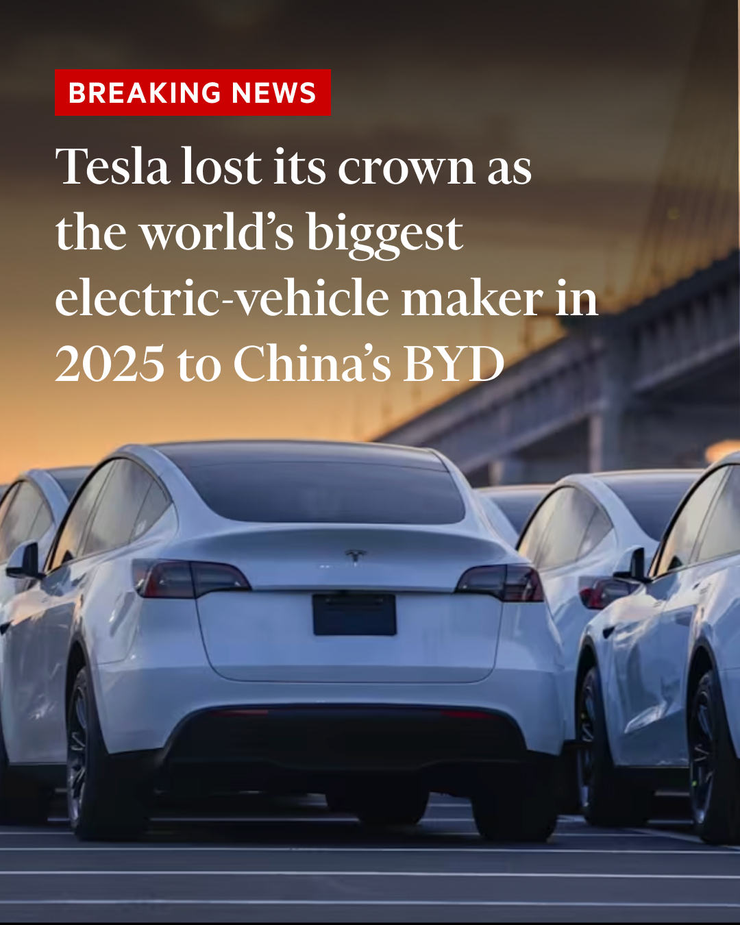 外媒热议比亚迪销量超越特斯拉 2025年全年数据，比亚迪（BYD）纯电动汽车（B