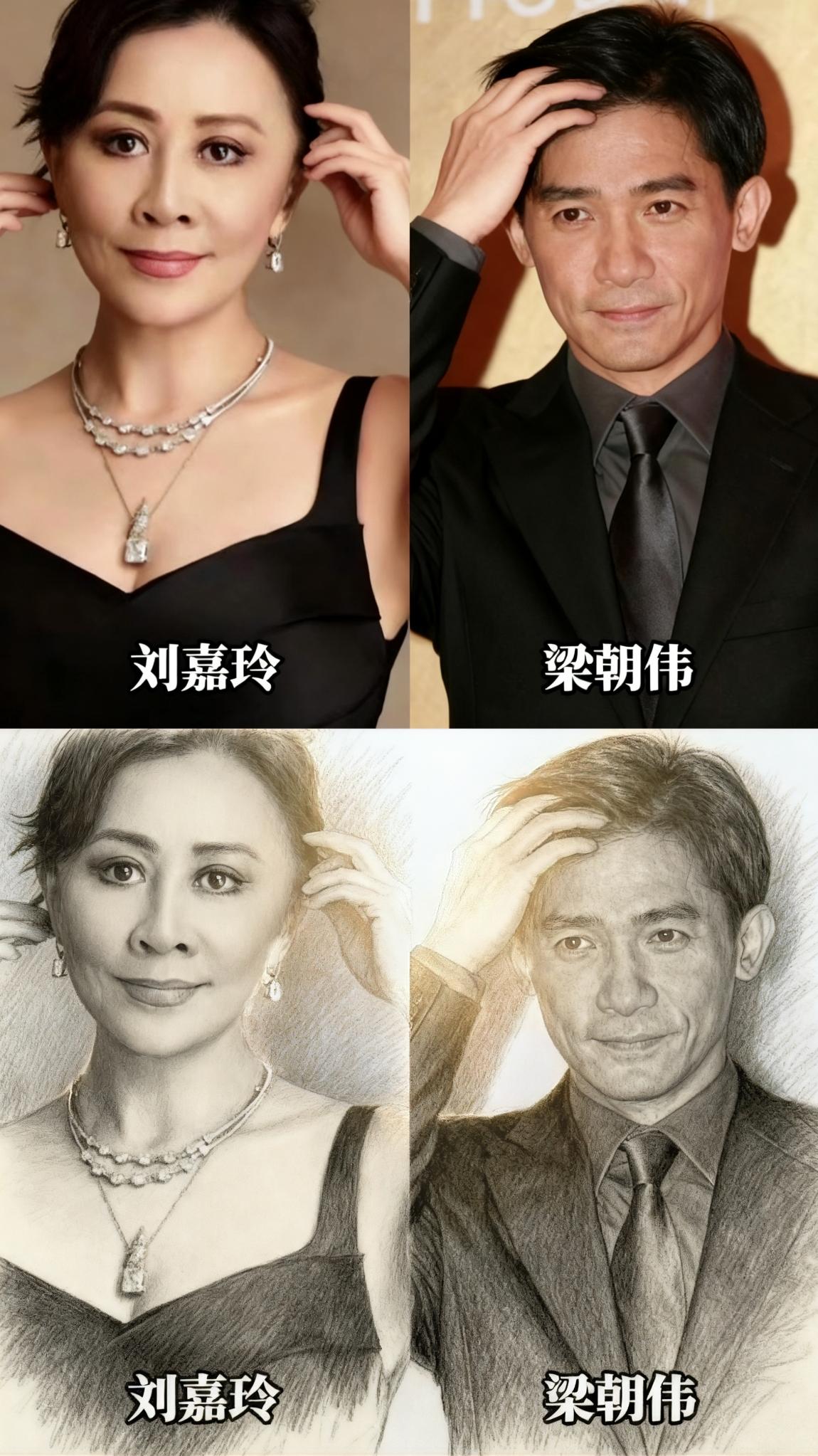 高颜值明星夫妻对比娱乐圈 人肖像画 .