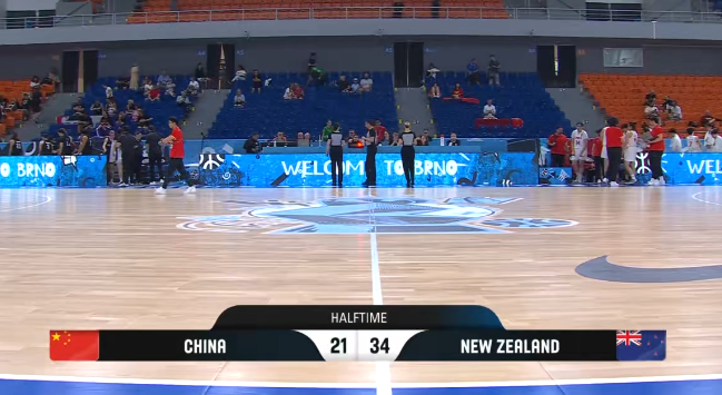 U17女篮世界杯：中国女篮三分19中1，上半场21-34落后新西兰
