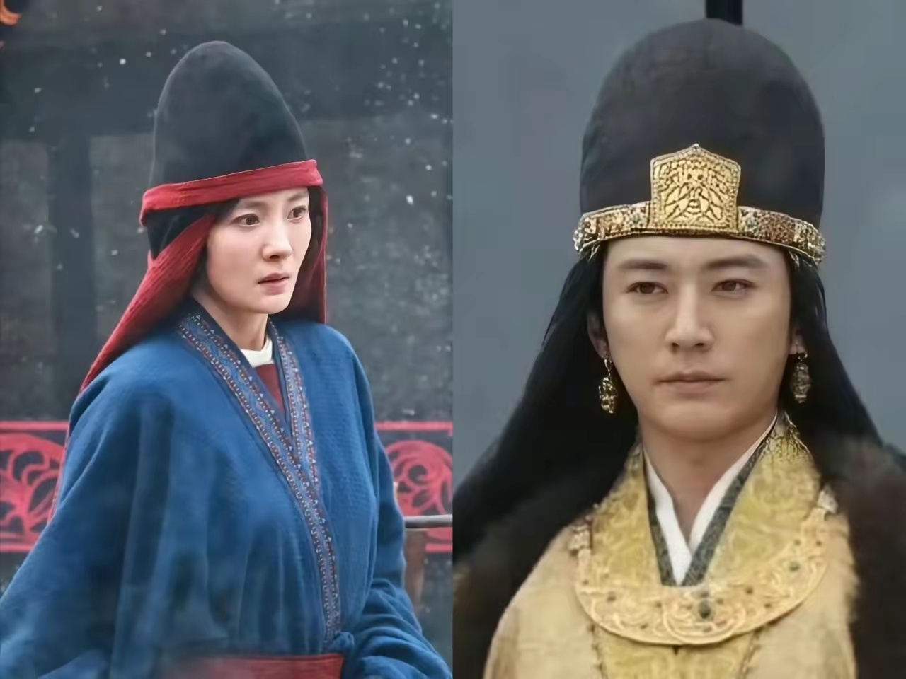 是不好看，杨幂 刘学义《江山大同》路透，先别骂造型师，这俩帽子真的有历史原型。杨