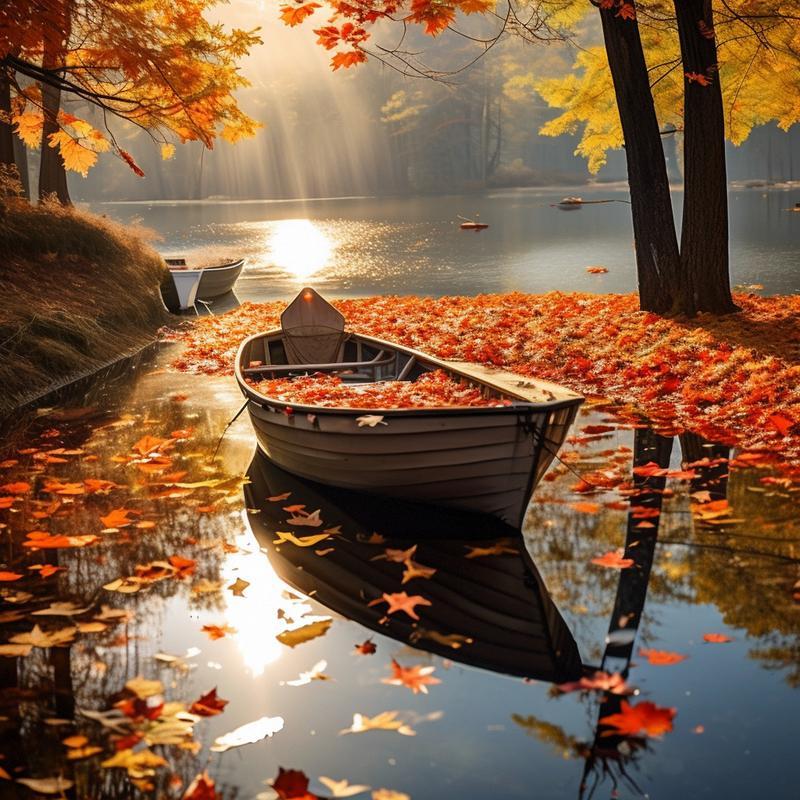 上联：半江秋水碧；
下联：满山枫叶红。