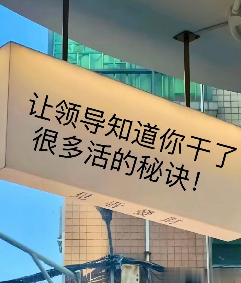 说一个让领导知道你干了很多活的秘诀[并不简单][并不简单][并不简单] ​​​