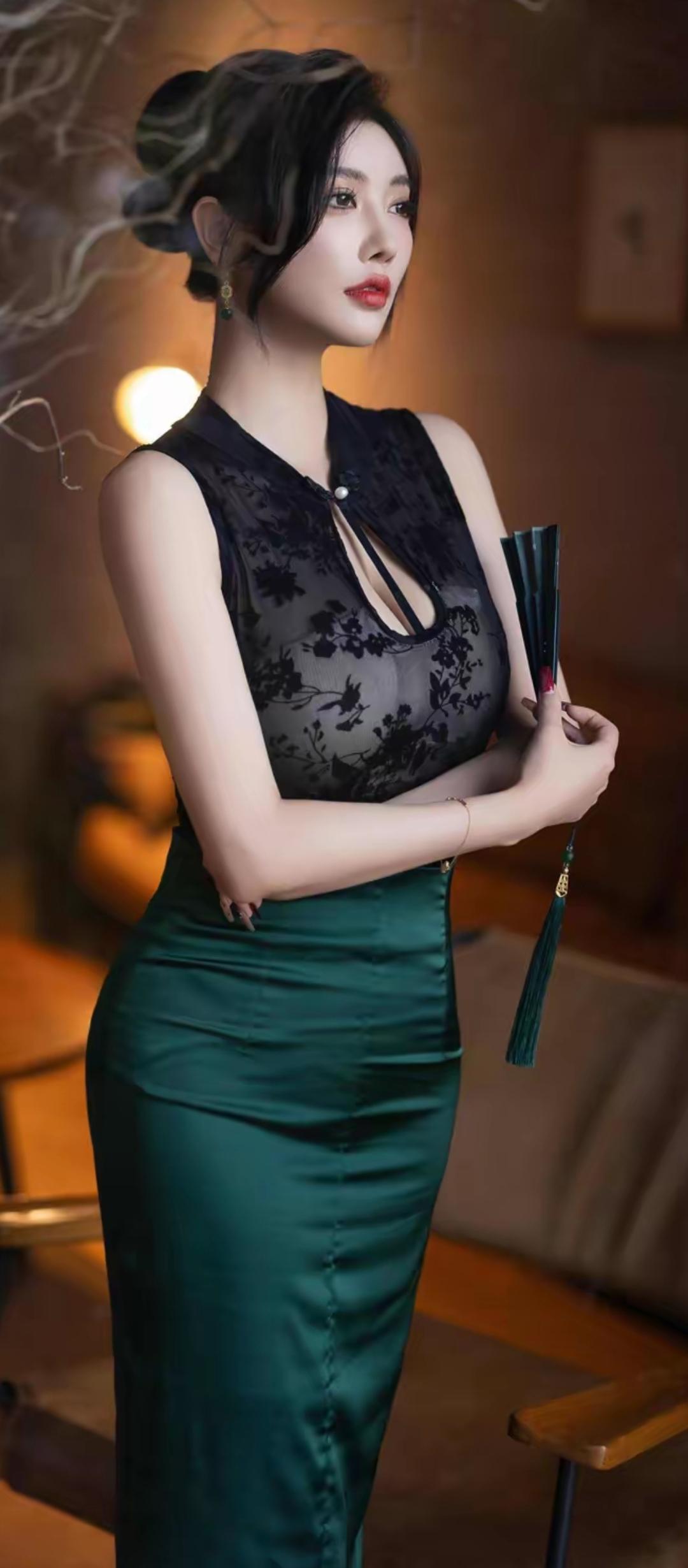 优雅黑纱裙，复古韵味，尽显东方之美