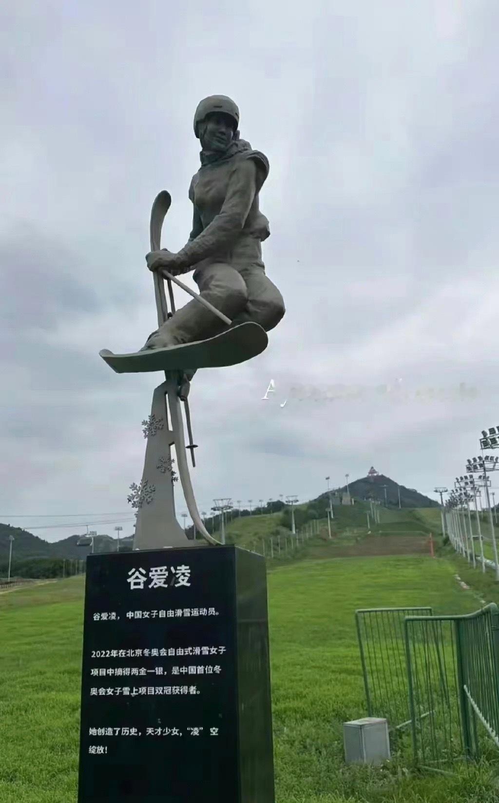 19岁的谷爱凌就有了自己的个人雕像，真是人生赢家，太优秀 