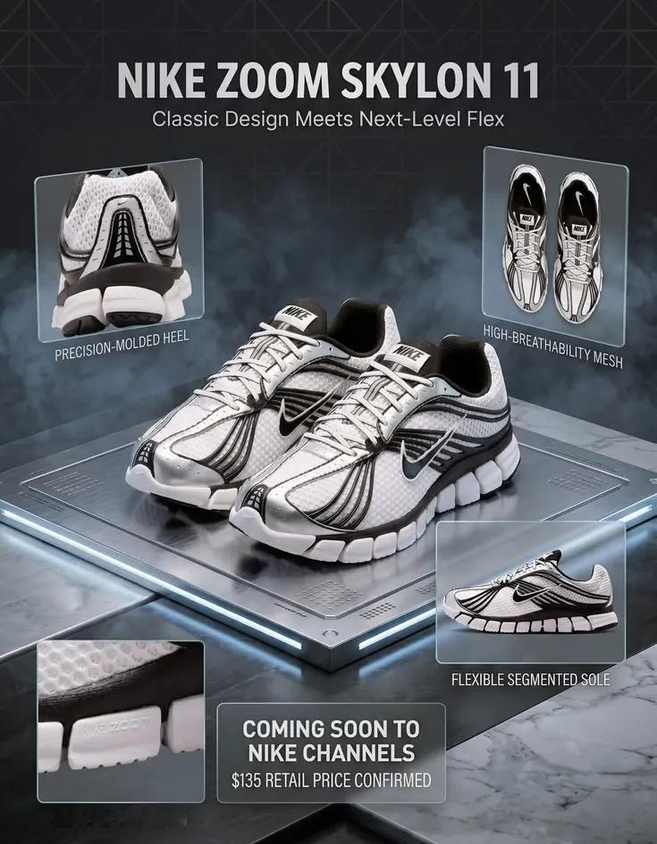 Nike Zoom Skylon 11
这款跑鞋搭载Zoom Air气垫和Fre