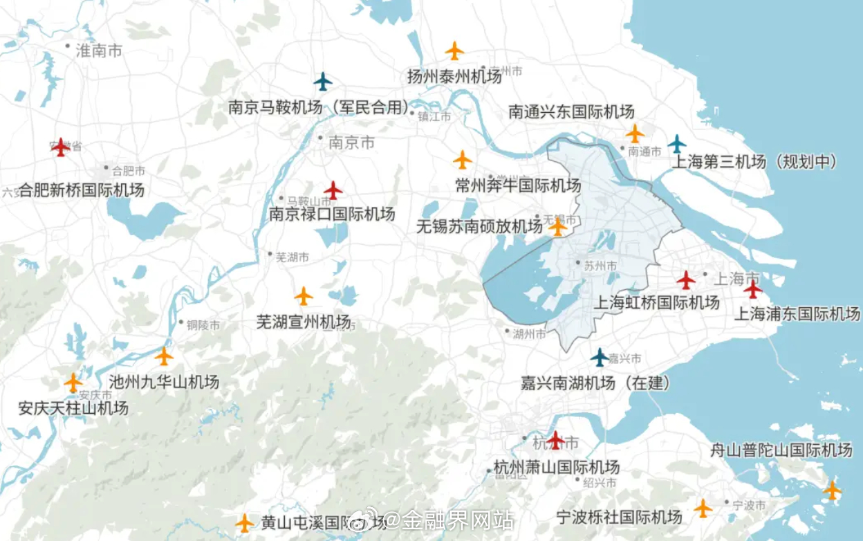 【长三角正在疯狂“卷”机场！上海、南京、杭州规划新机场，A股第四城苏州坐拥5万亿