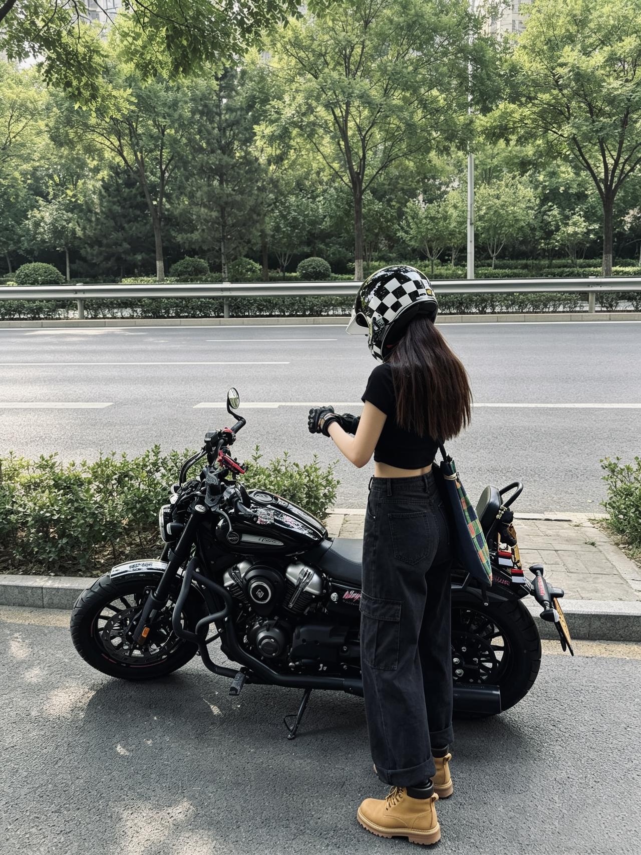 晋A太原女骑日常溜车实拍
黑色休闲穿搭搭配复古巡航 拍照氛围感拉满 但护具一样不