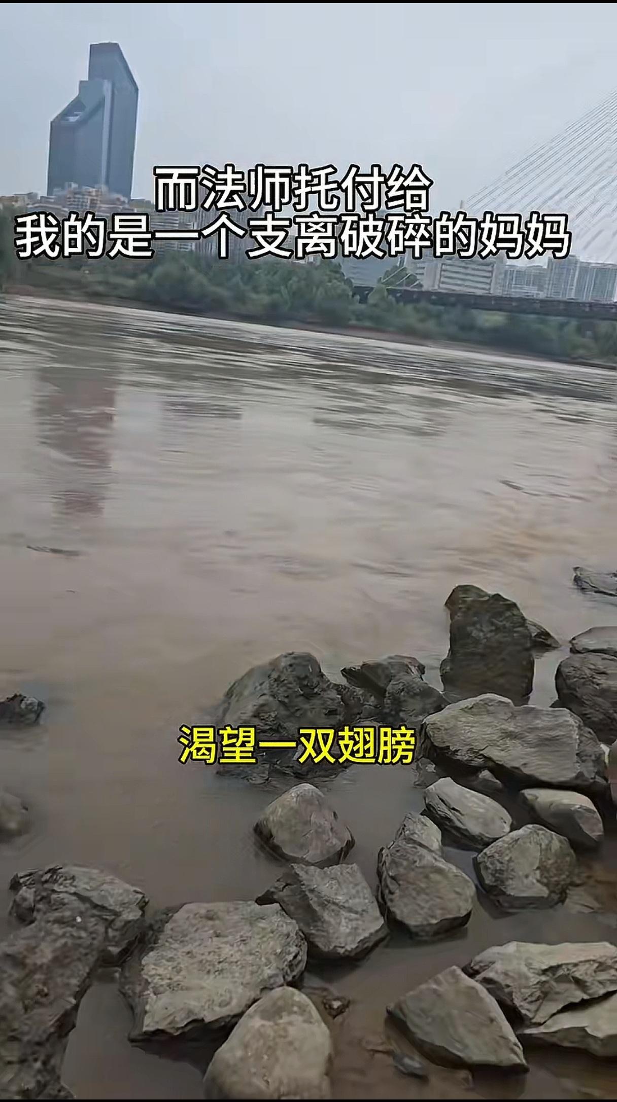 泪目了！甘肃一男子拿着一瓶酒和生日蛋糕坐在岸边，不远处是一座桥，河水从桥下缓缓流