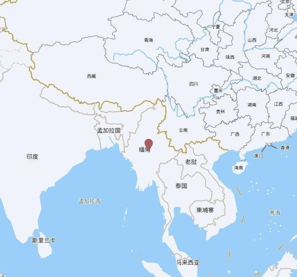 【欧洲地中海地震中心】发布，2025-10-16 02:11:51 在 缅甸（纬