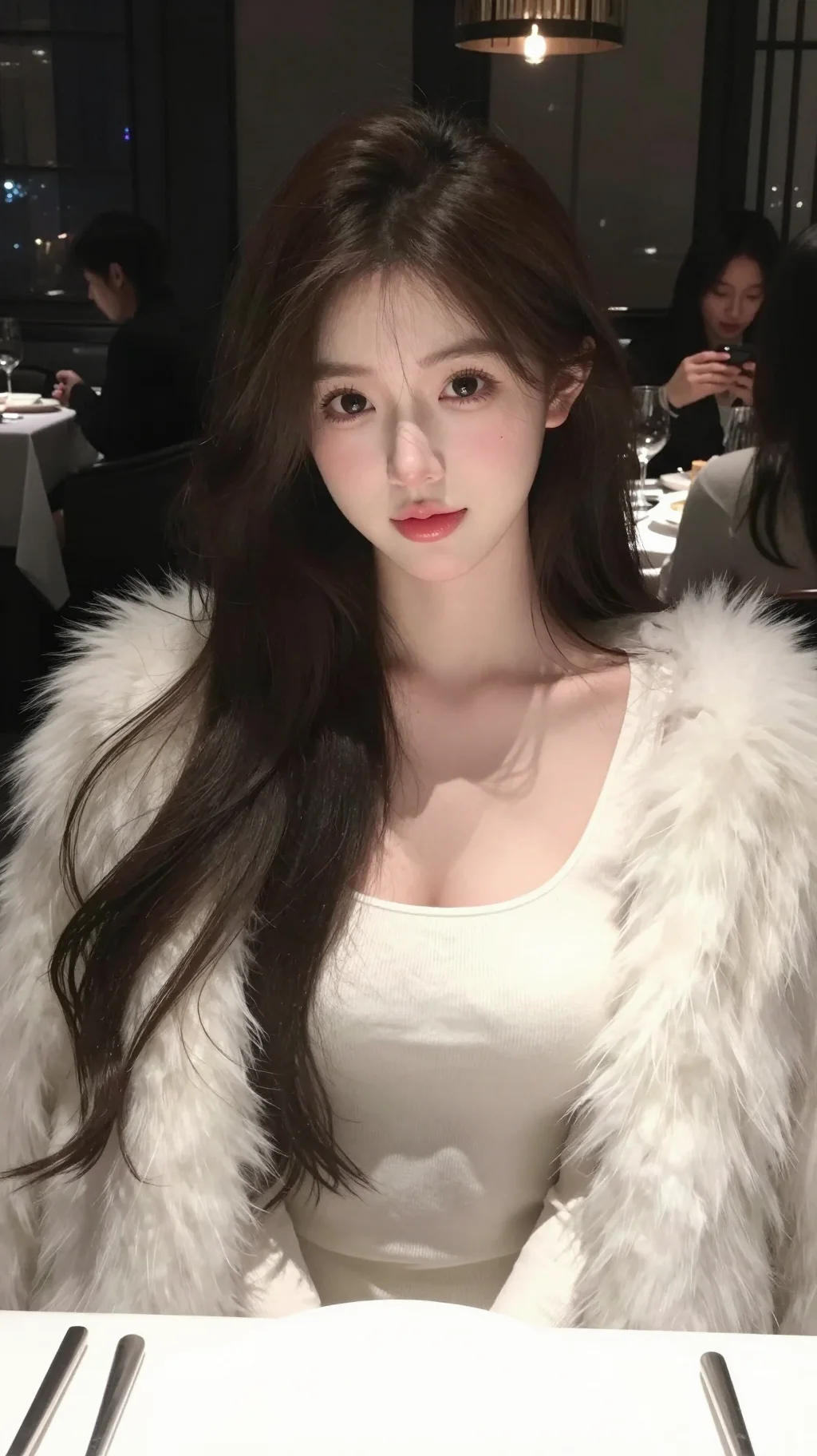 甜妹的氛围感是毛毛外套给的～