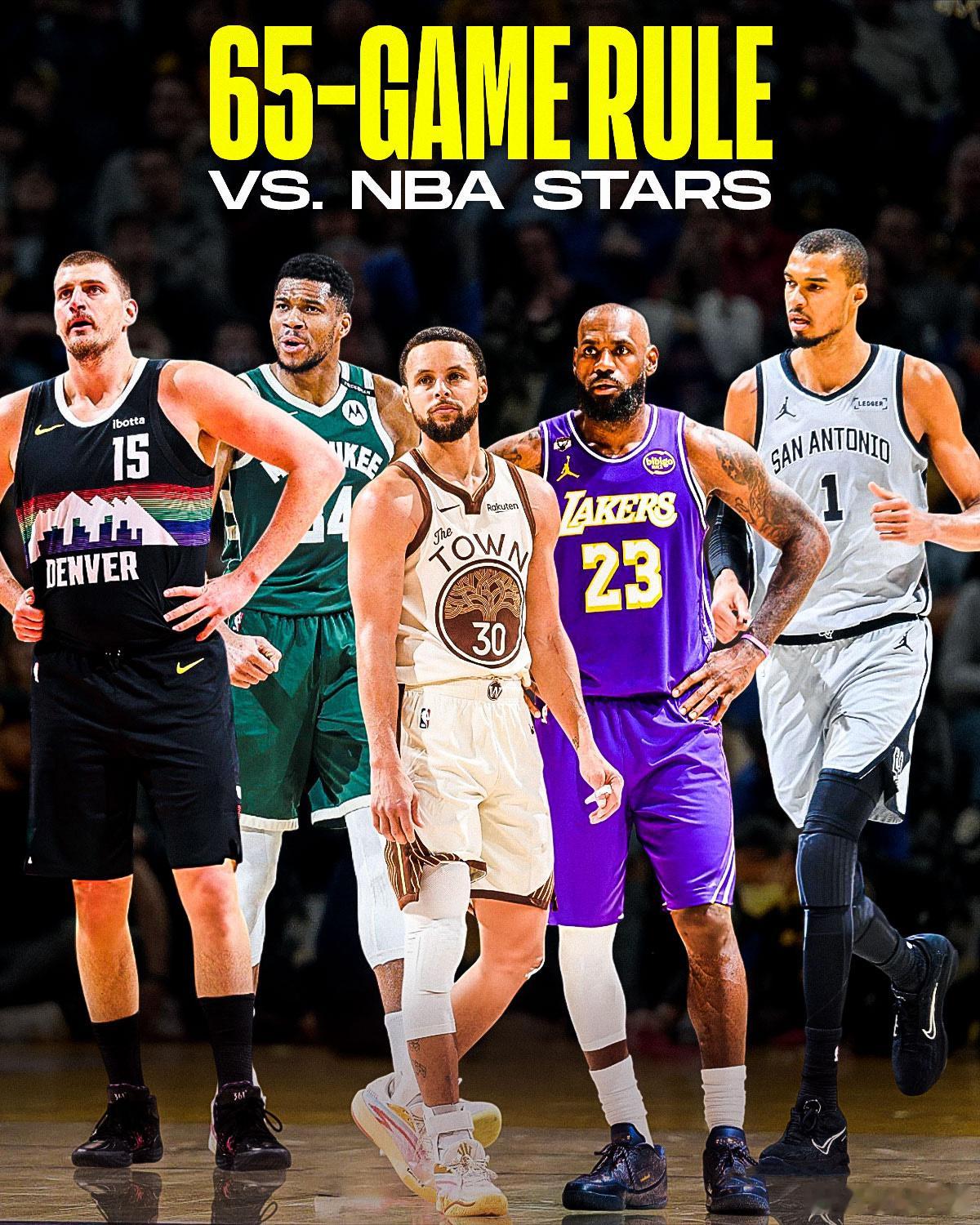 65场出勤门槛对MVP、DPOY、进步最快球员、最佳阵容及最佳防守阵容等赛季末奖