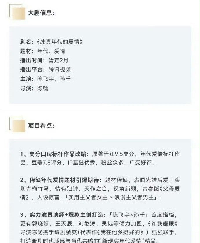 陈飞宇、孙千《实用主义者的爱情》开启招商了 