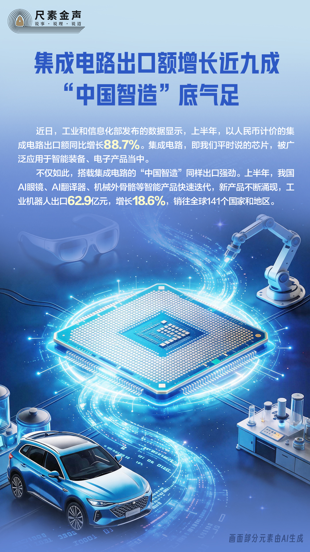 尺素金声｜集成电路出口额增长近九成，“中国智造”底气足