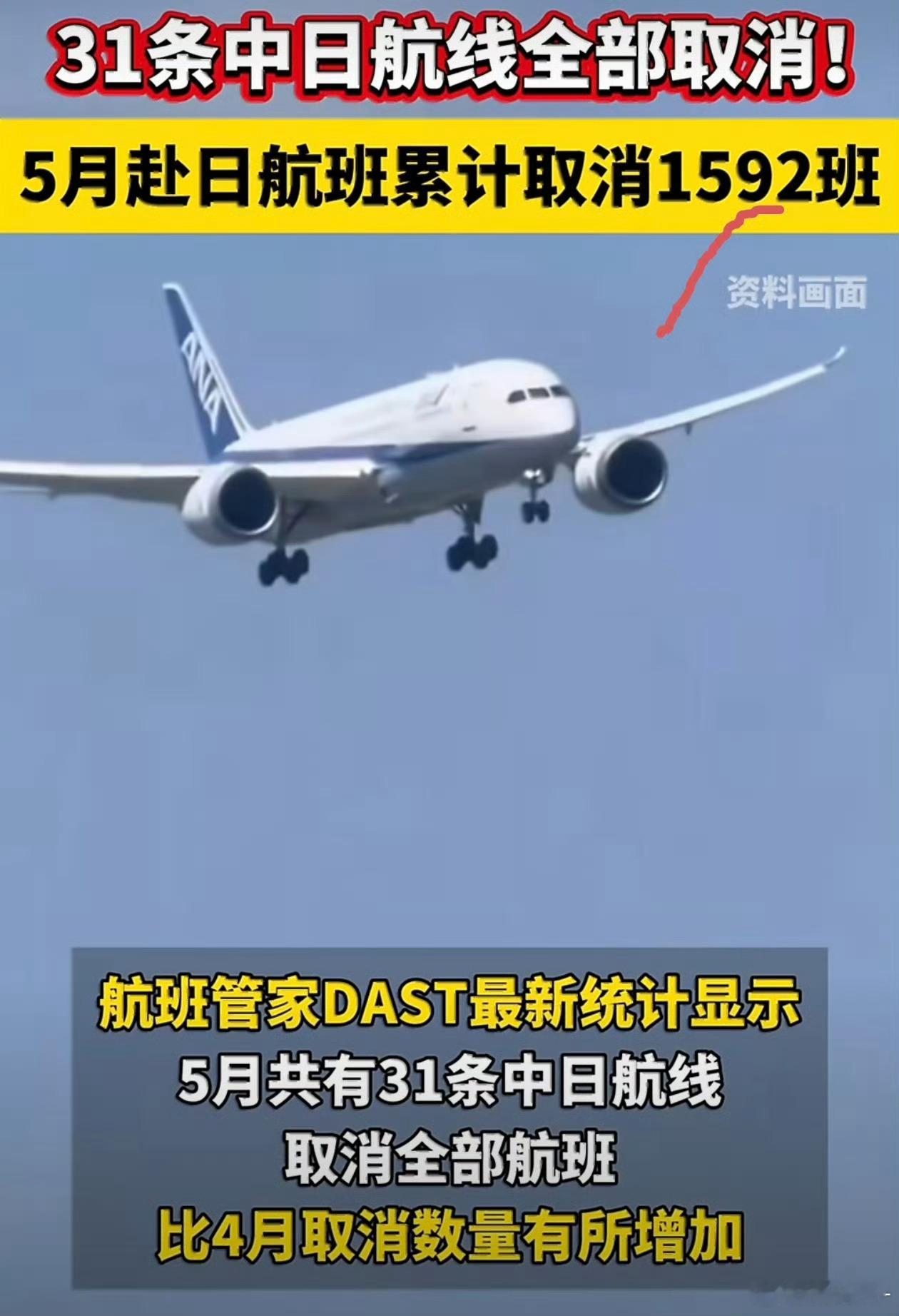 5月31条中日航线取消全部航班不该去的地方不去