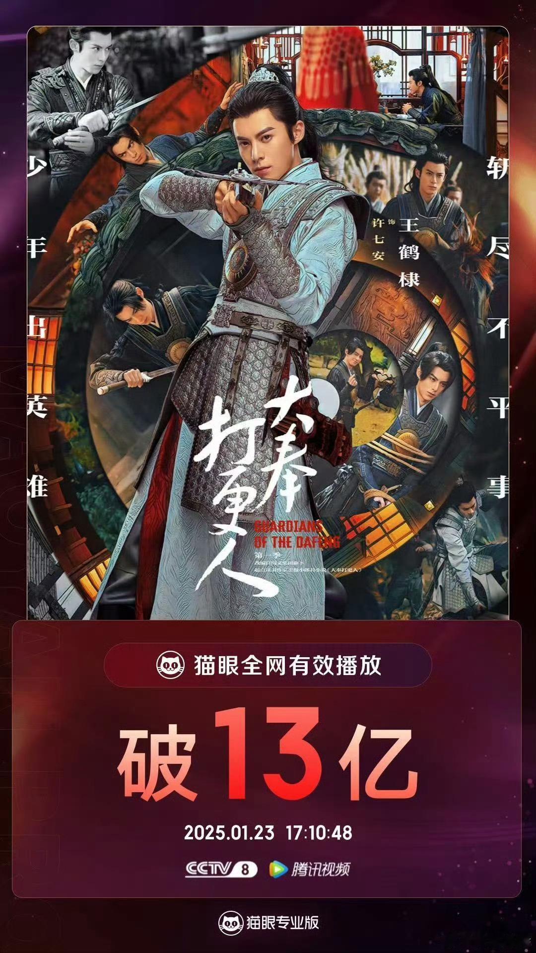 王鹤棣《大奉打更人》有效播放量破13亿[拳头] 