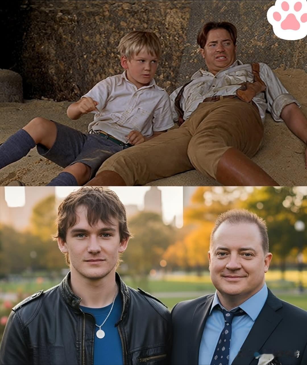 《木乃伊归来》的重聚魔力！布兰登·弗雷泽饰演的瑞克·奥康纳和年幼的亚历克斯（弗雷