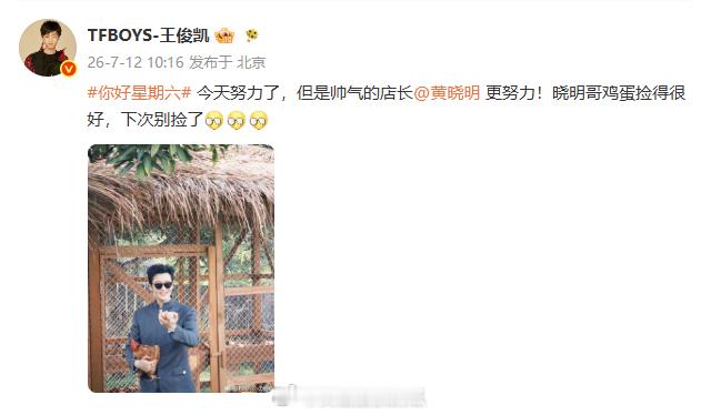 王俊凯让黄晓明下次别捡鸡蛋了 隔着屏幕都感受到王俊凯的无奈，晓明哥捡蛋只收获三颗