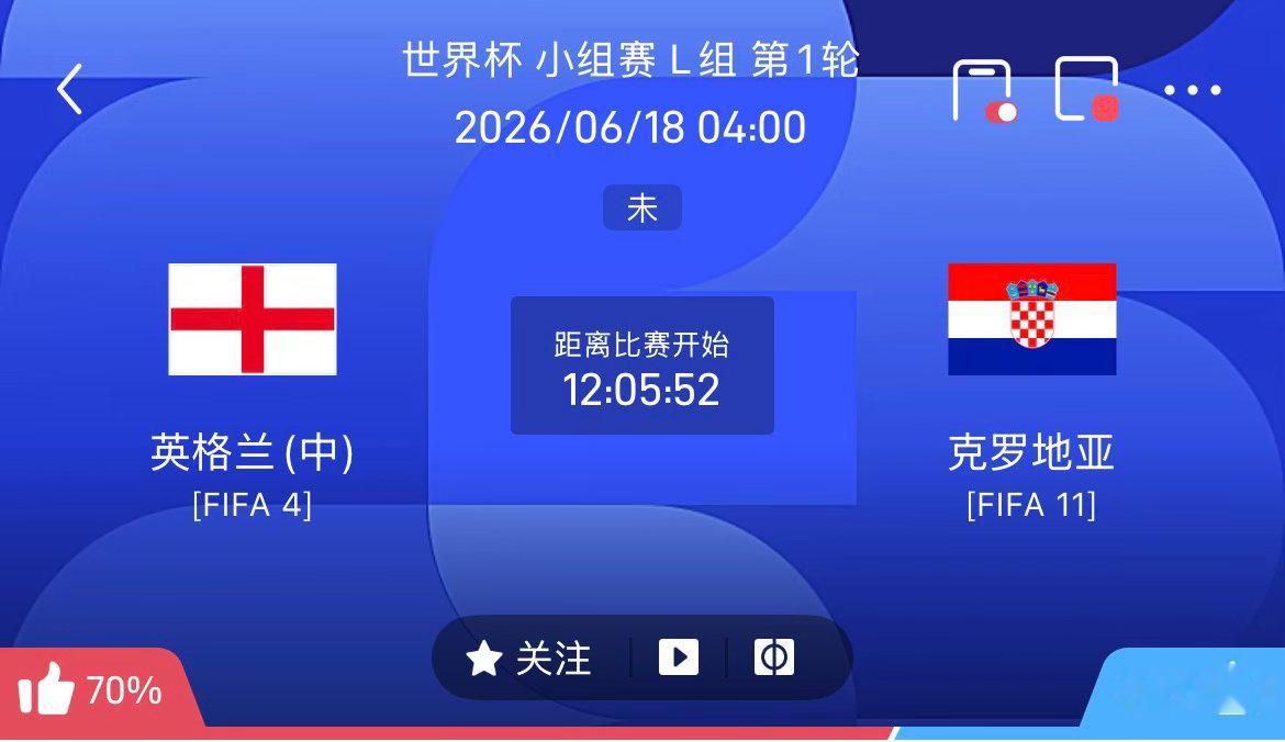 周三022：世界杯  英格兰VS克罗地亚2026/6.18/4:00足球 202
