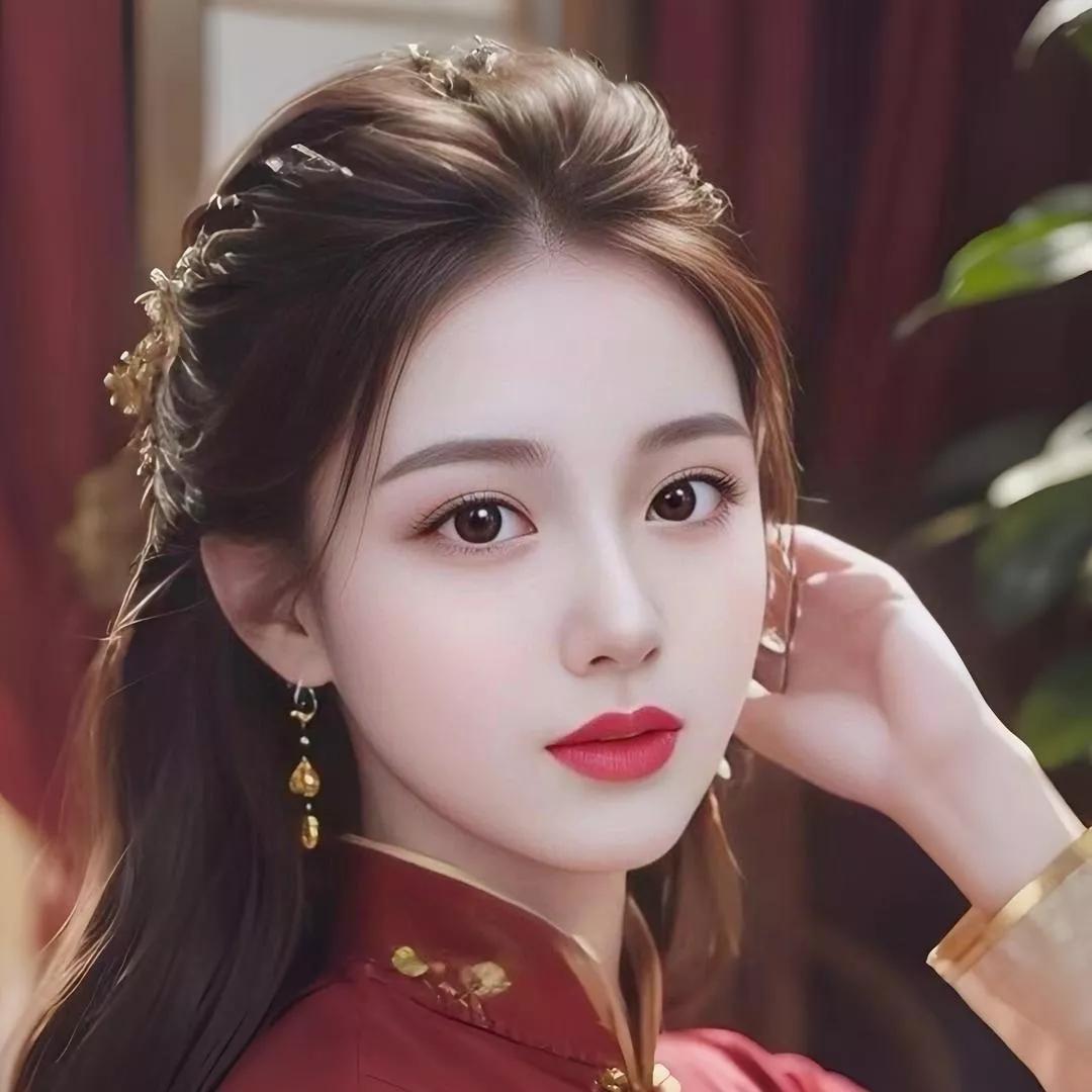 古典东方美人，红衣金饰，惊艳了时光古韵红衣女神 红衣凤冠美人 古风美人饰品 红衣