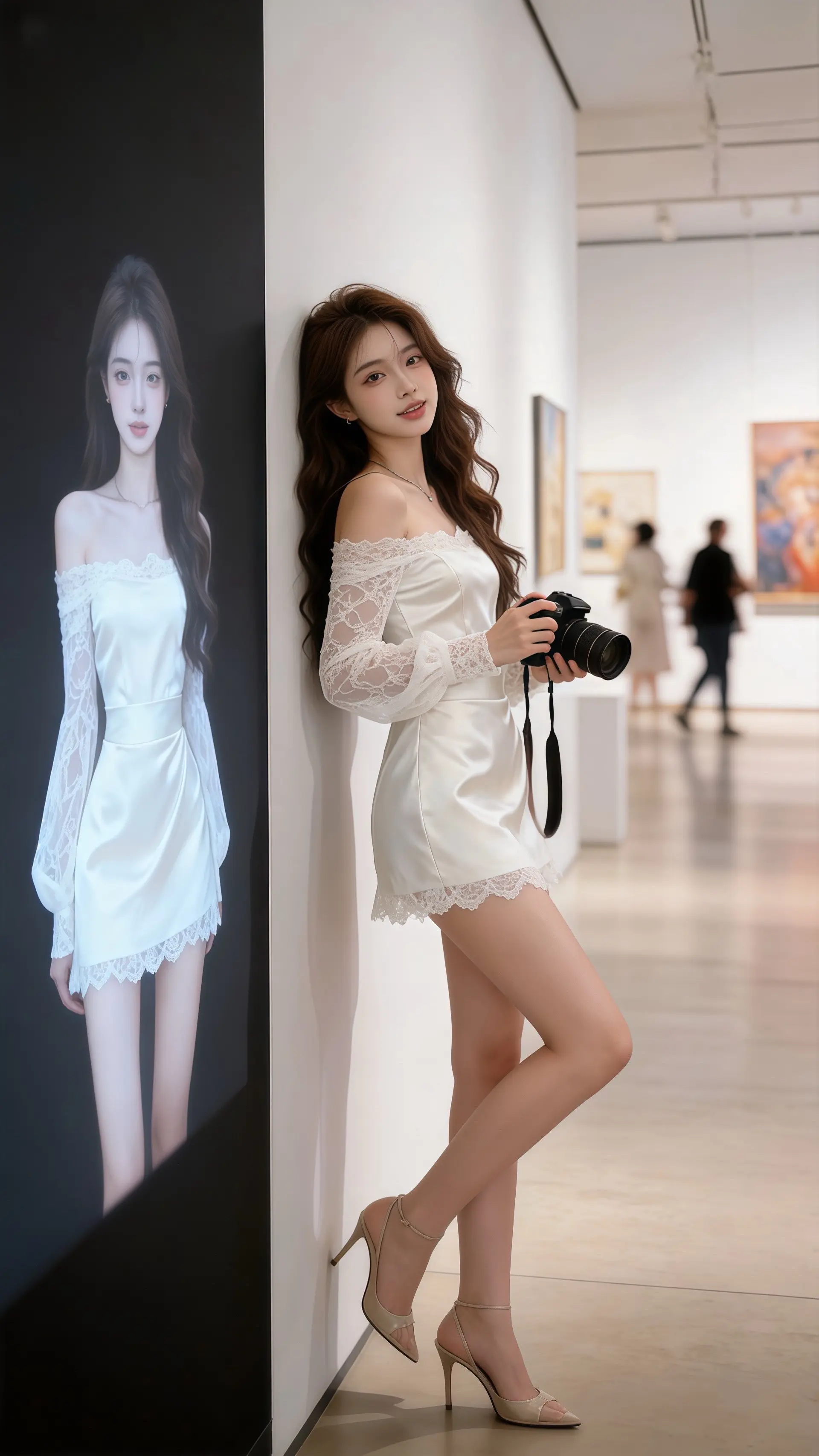 早春辣妹我先当了 法式鱼骨裙自带白月光滤镜姚安娜淡蓝色流光长裙造型我宣...